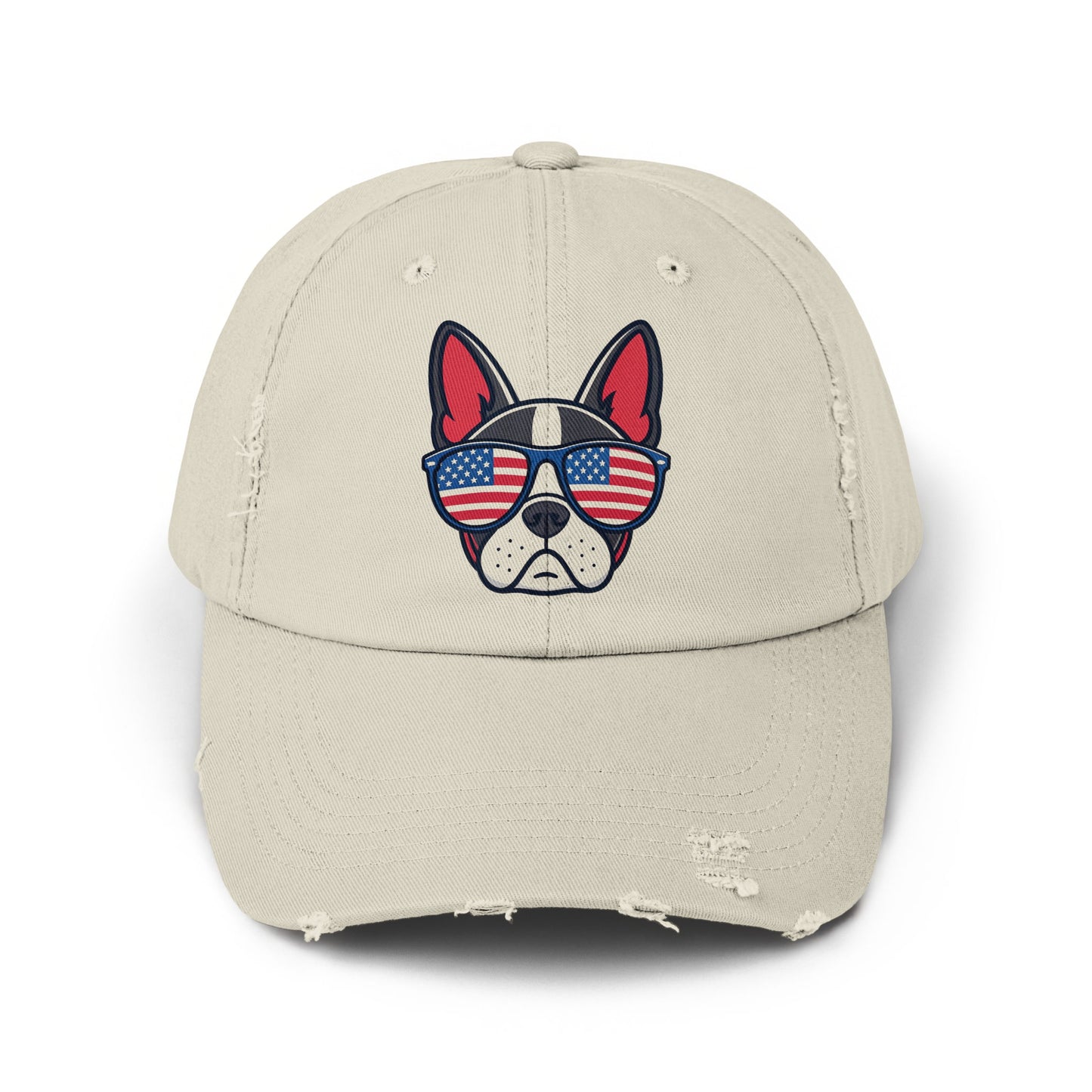 Patriotic French Bulldog Design Distressed Hat product