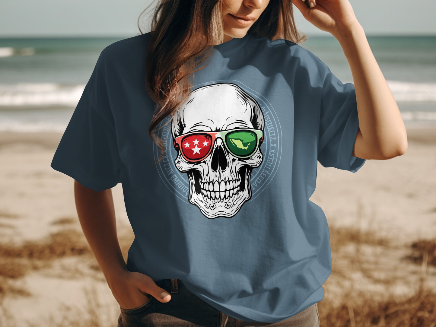 Cool Skull Design Graphic Tee Unique Style Shirt product