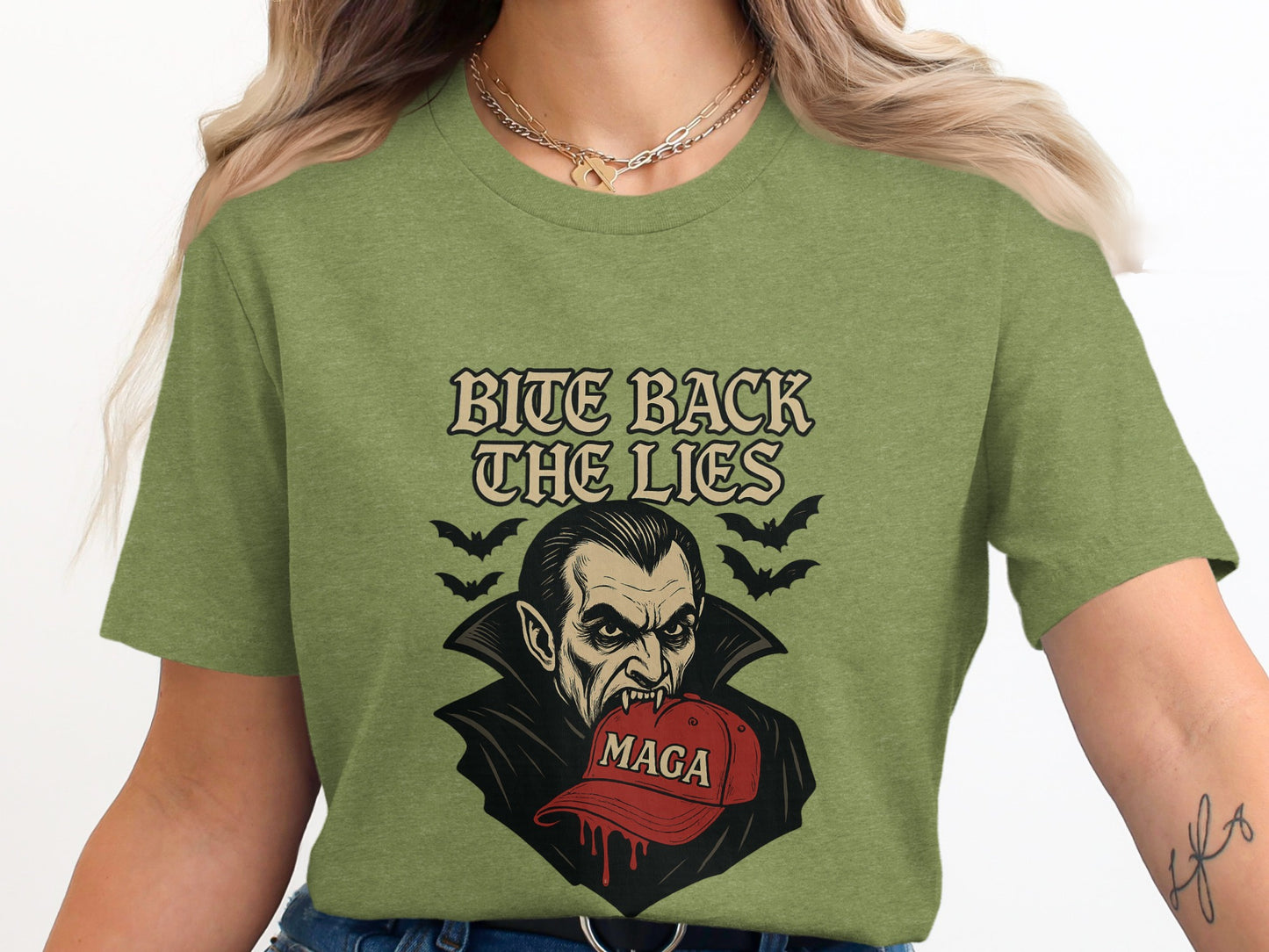 Bite Back The Lies Vampire Graphic T-Shirt product type