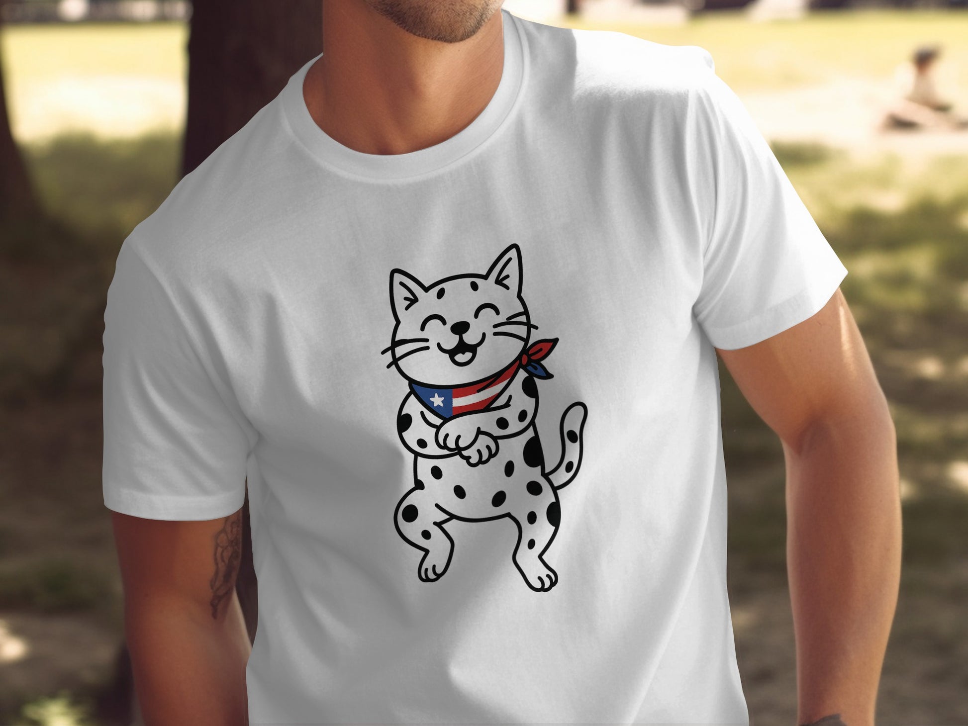 Happy Dancing Flag Cat Graphic T-Shirt product type
