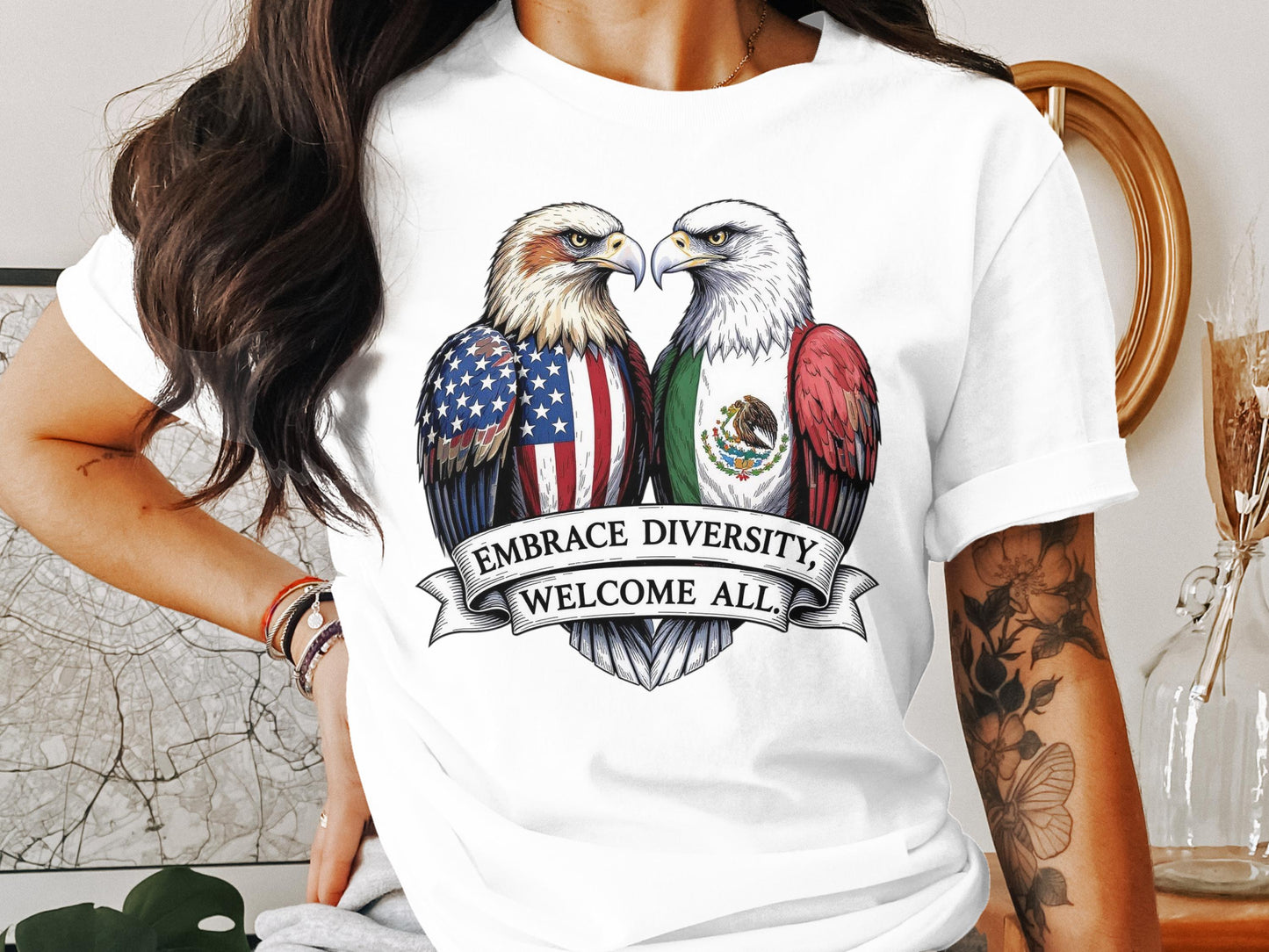 Embrace Diversity Welcome All Graphic Print T-Shirt Product