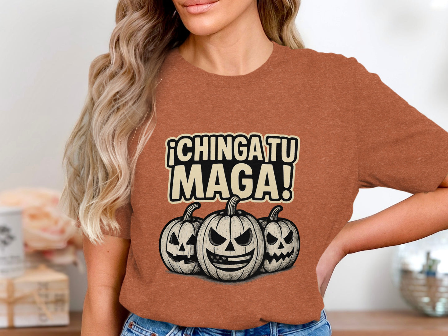 ¡Chinga Tu Maga! Pumpkin Themed Shirt product
