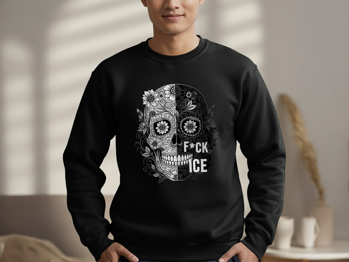 Unique Floral Day of the Dead Skull Graphic product