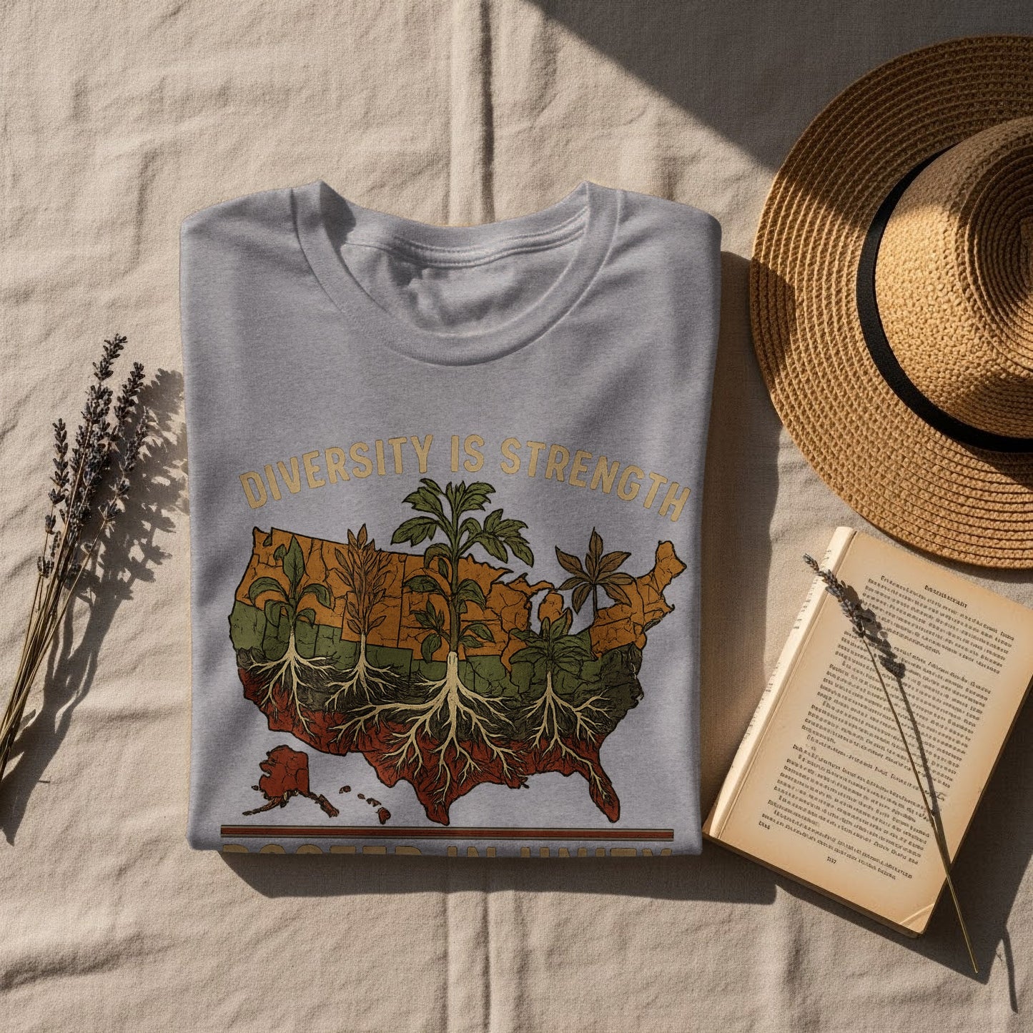 Diversity Is Strength USA Map Graphic Tshirt product type