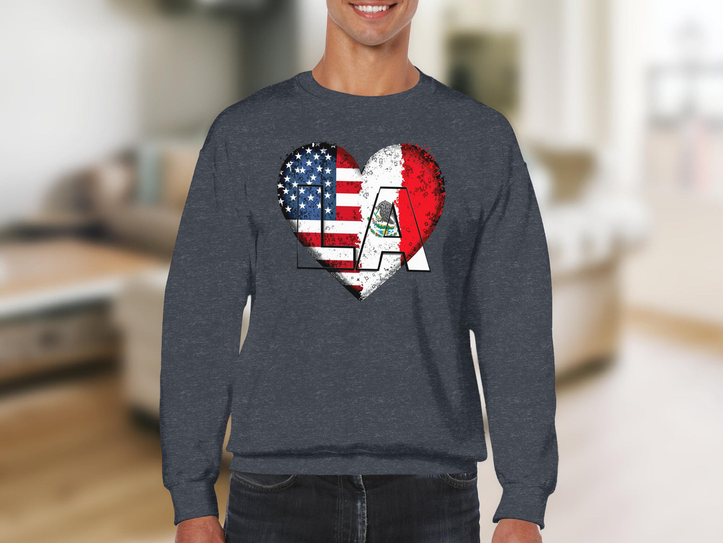 Patriotic Heart Design Long Sleeve Shirt product type