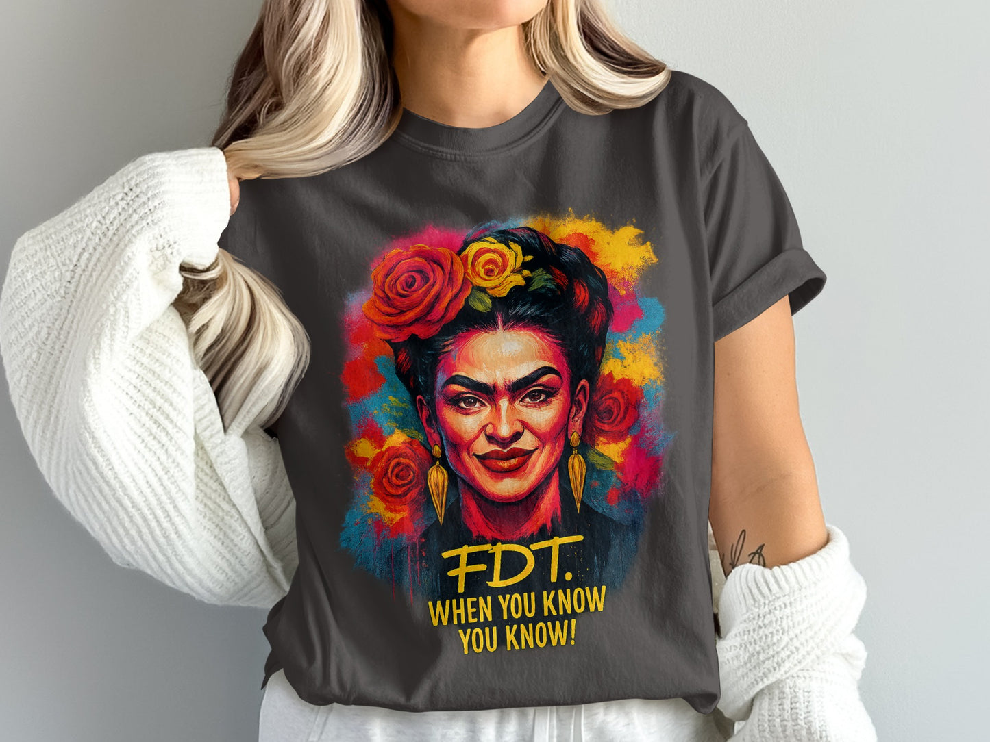 Vibrant Frida Kahlo Graphic Tee When You Know Shirt product