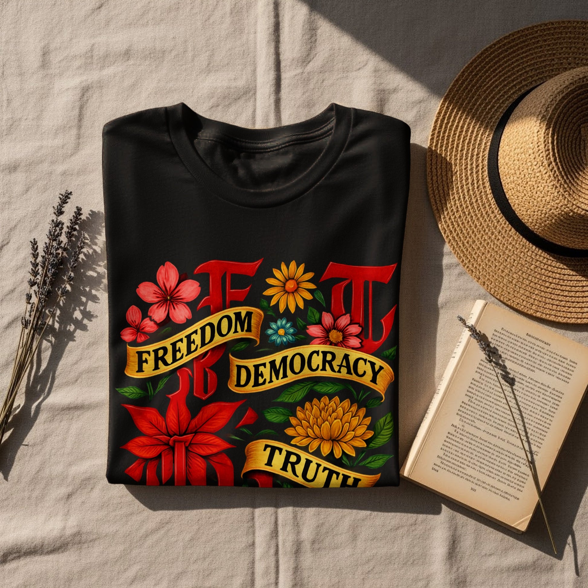 Bold Freedom Democracy Truth Floral Graphic Shirt product
