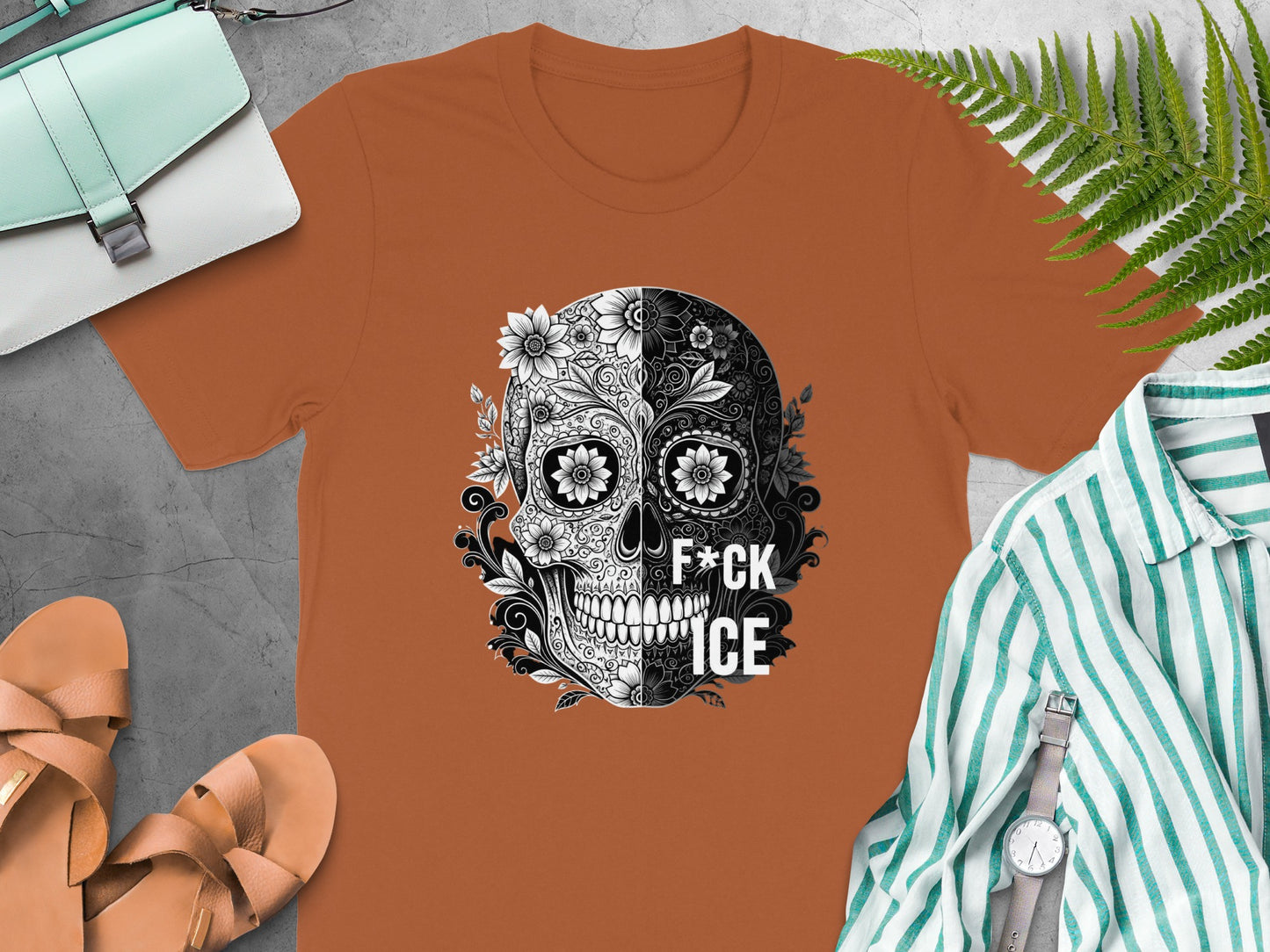 F*ck Ice Day of the Dead Skull Graphic T-Shirt product type