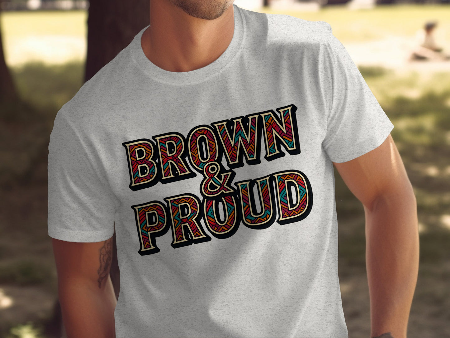 Brown and Proud Graphic Motivational Shirt product