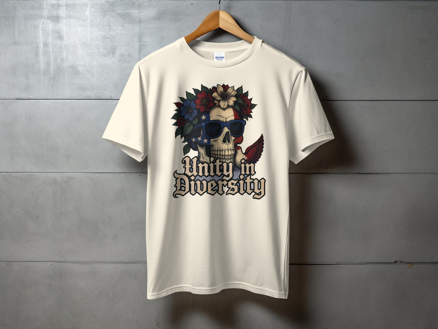 Unity in Diversity Skull with Flowers T-shirt product