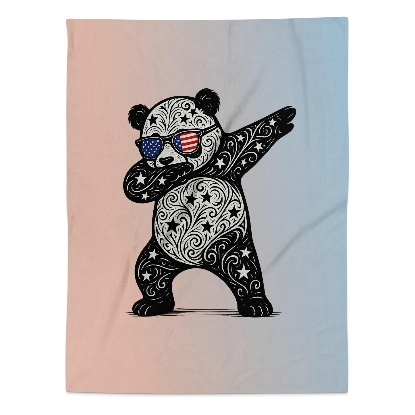 Patriotic Dabbing Panda Art Throw Blanket product