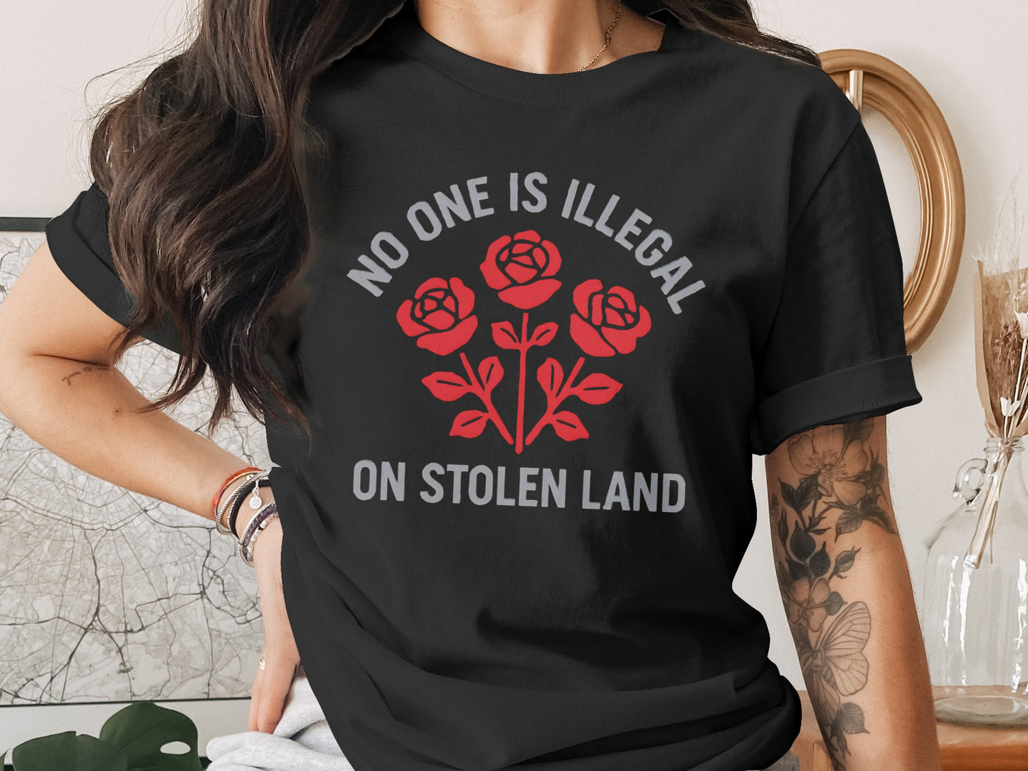No One Is Illegal On Stolen Land t-shirt product