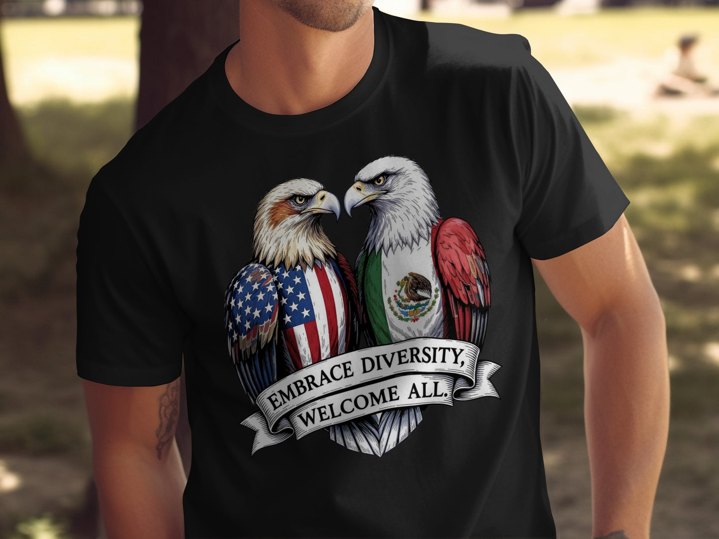 Embrace Diversity Welcome All Eagle Graphic Product