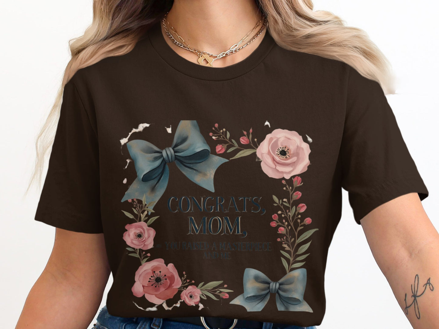 Congrats Mom Floral Graphic T-Shirt product type