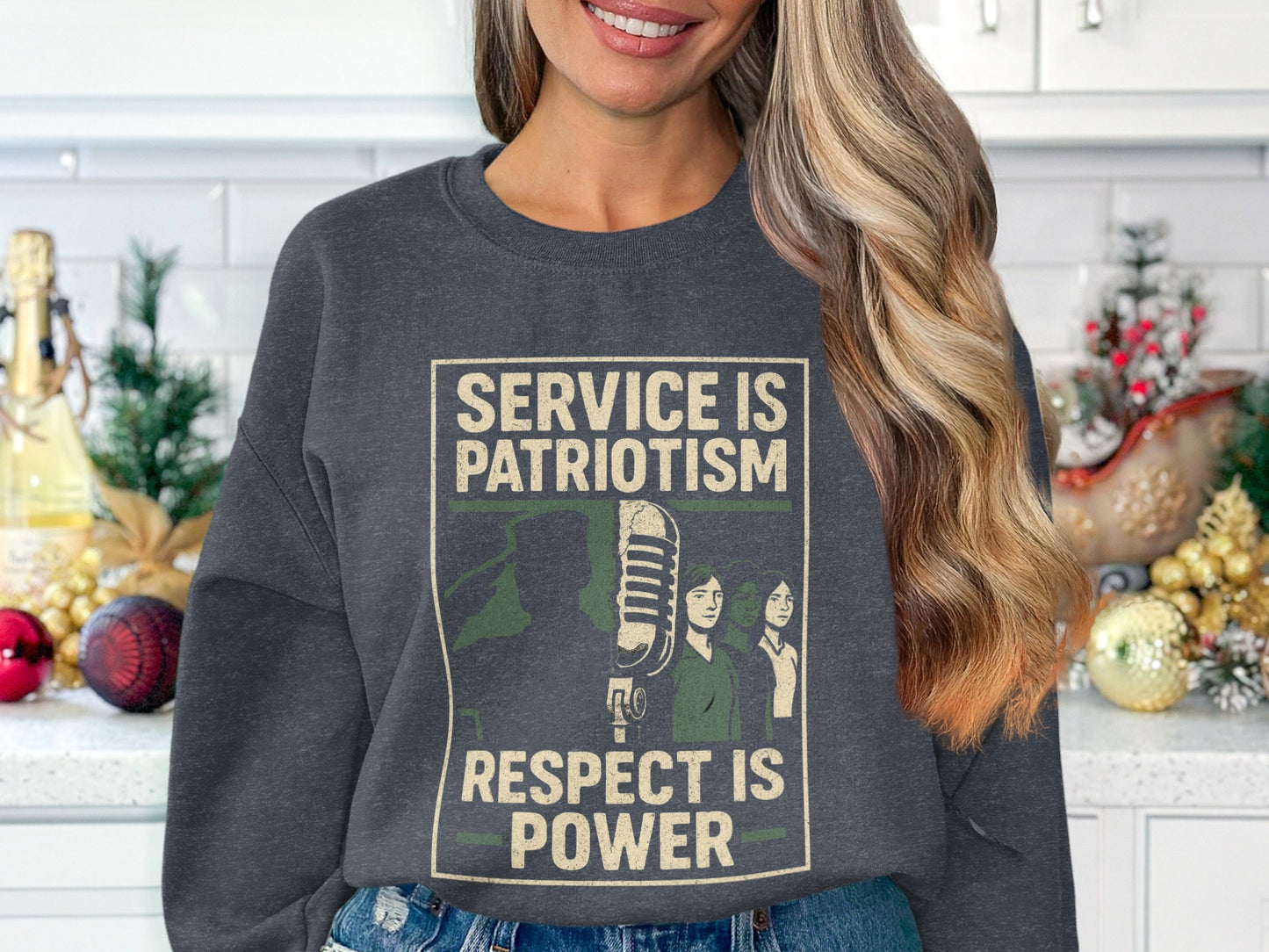 Service is Patriotism Respect is Power sweatshirt product type