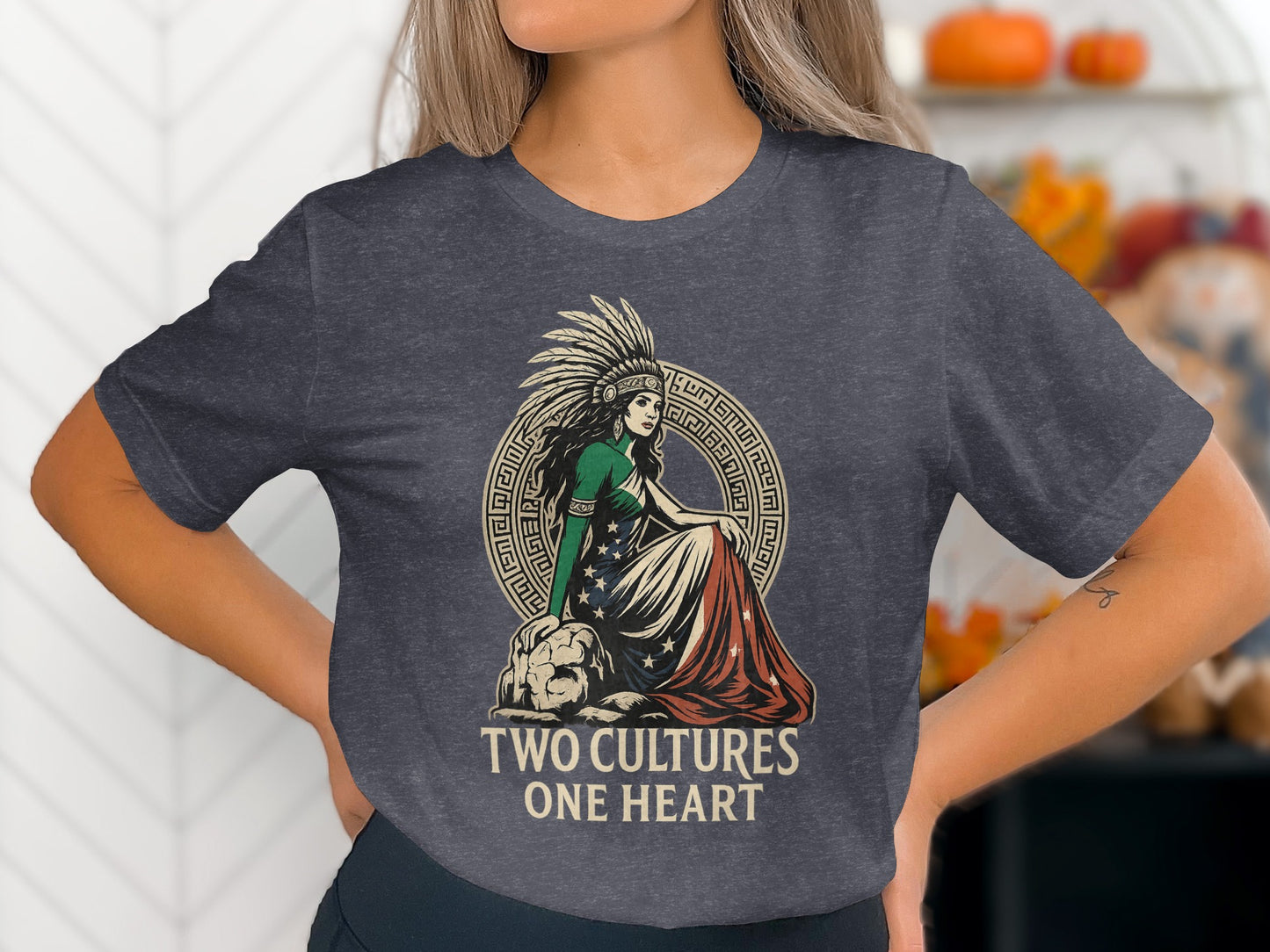 Two Cultures One Heart Graphic T-Shirt product
