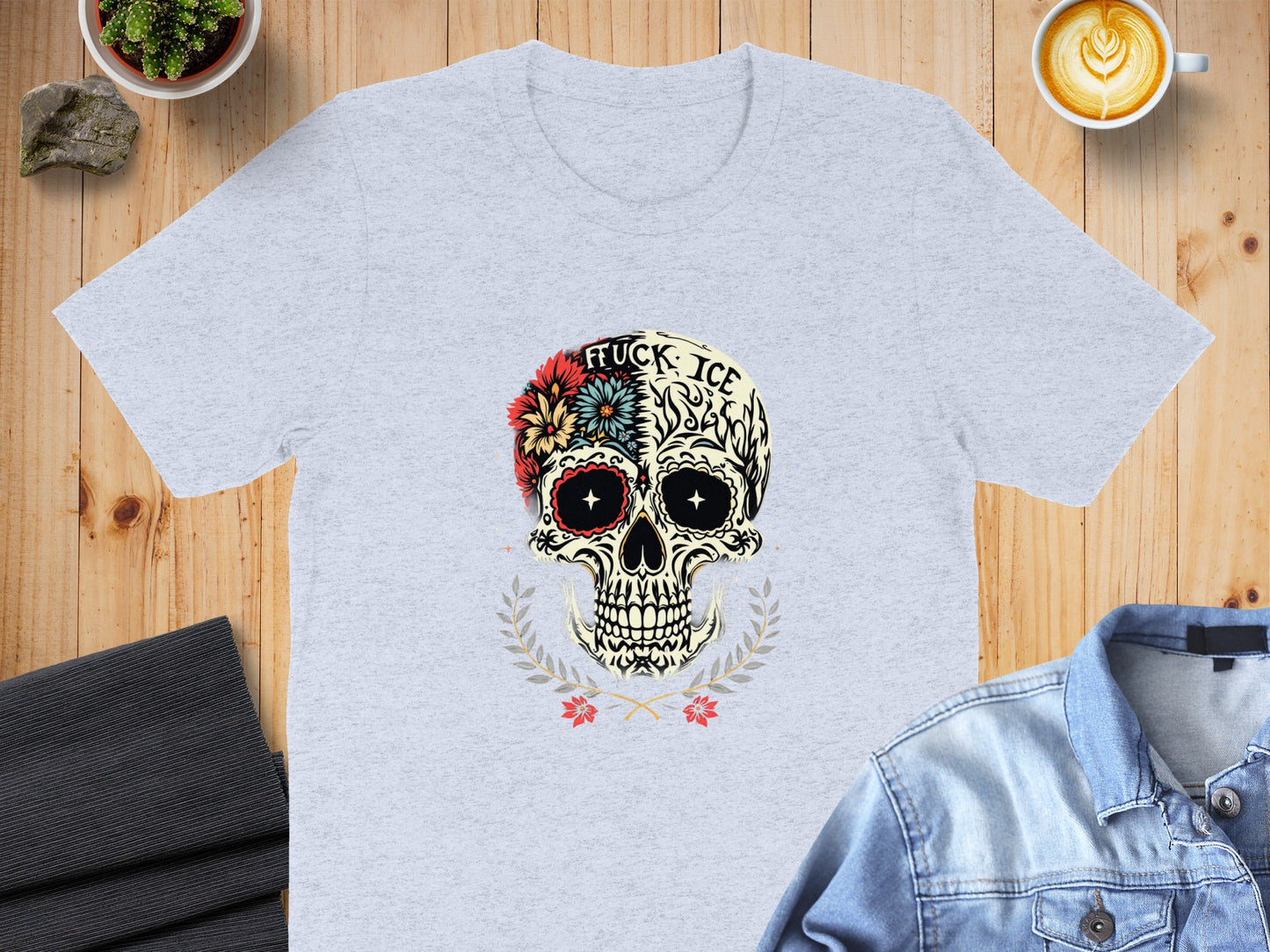 Detailed Skull Floral Design T-shirt product type