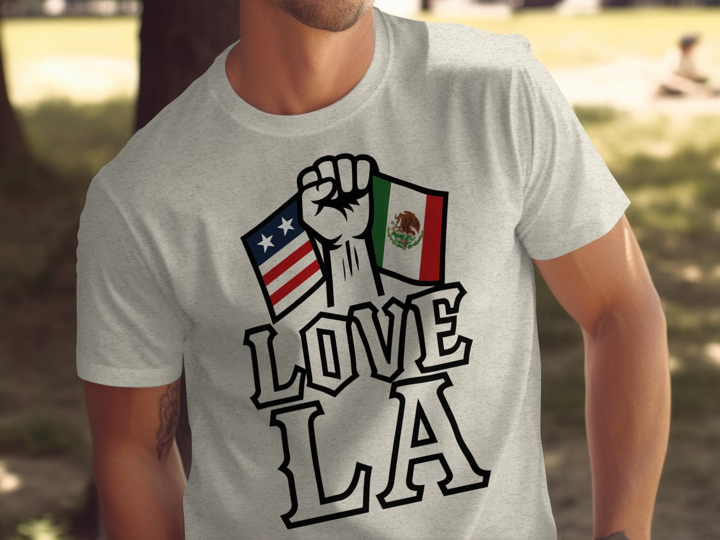 Love LA with Raised Fist Graphic T-shirt product type