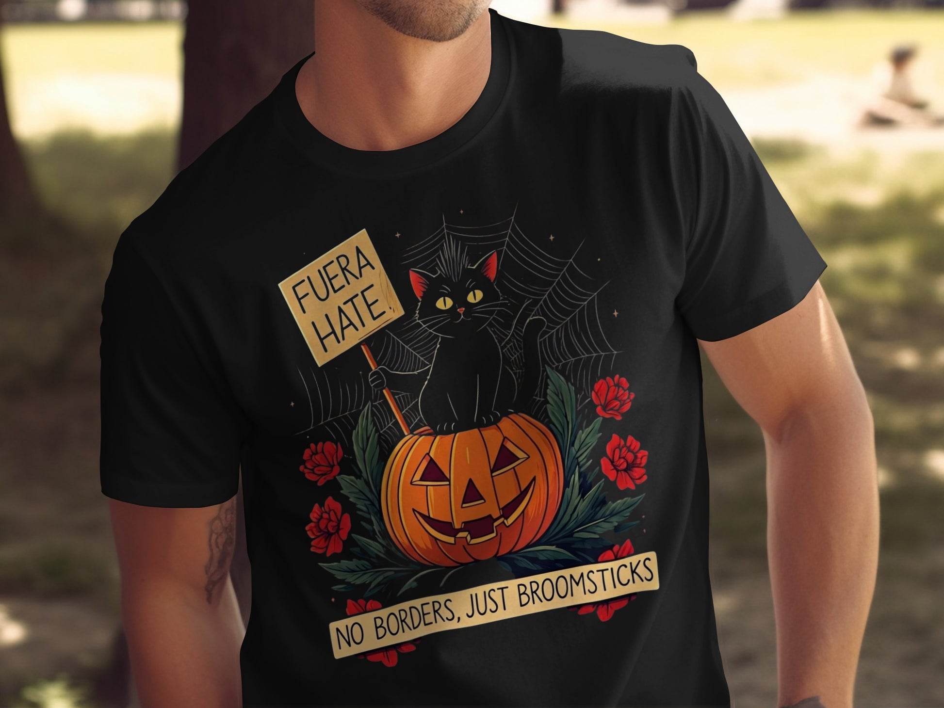 Fuera Hate Pumpkin Cat Halloween T-Shirt product