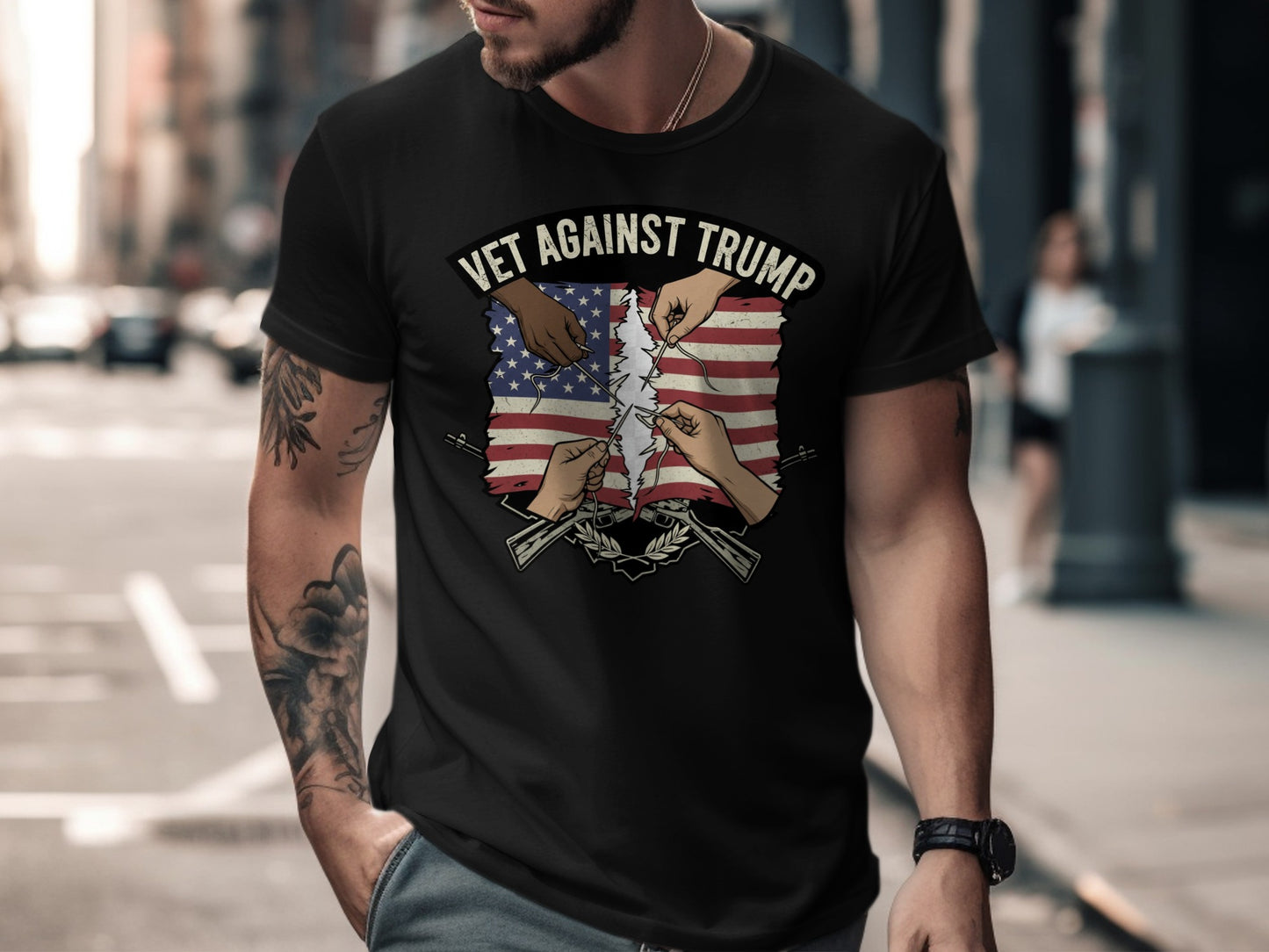 Vet Against Trump Graphic Unisex T-Shirt product