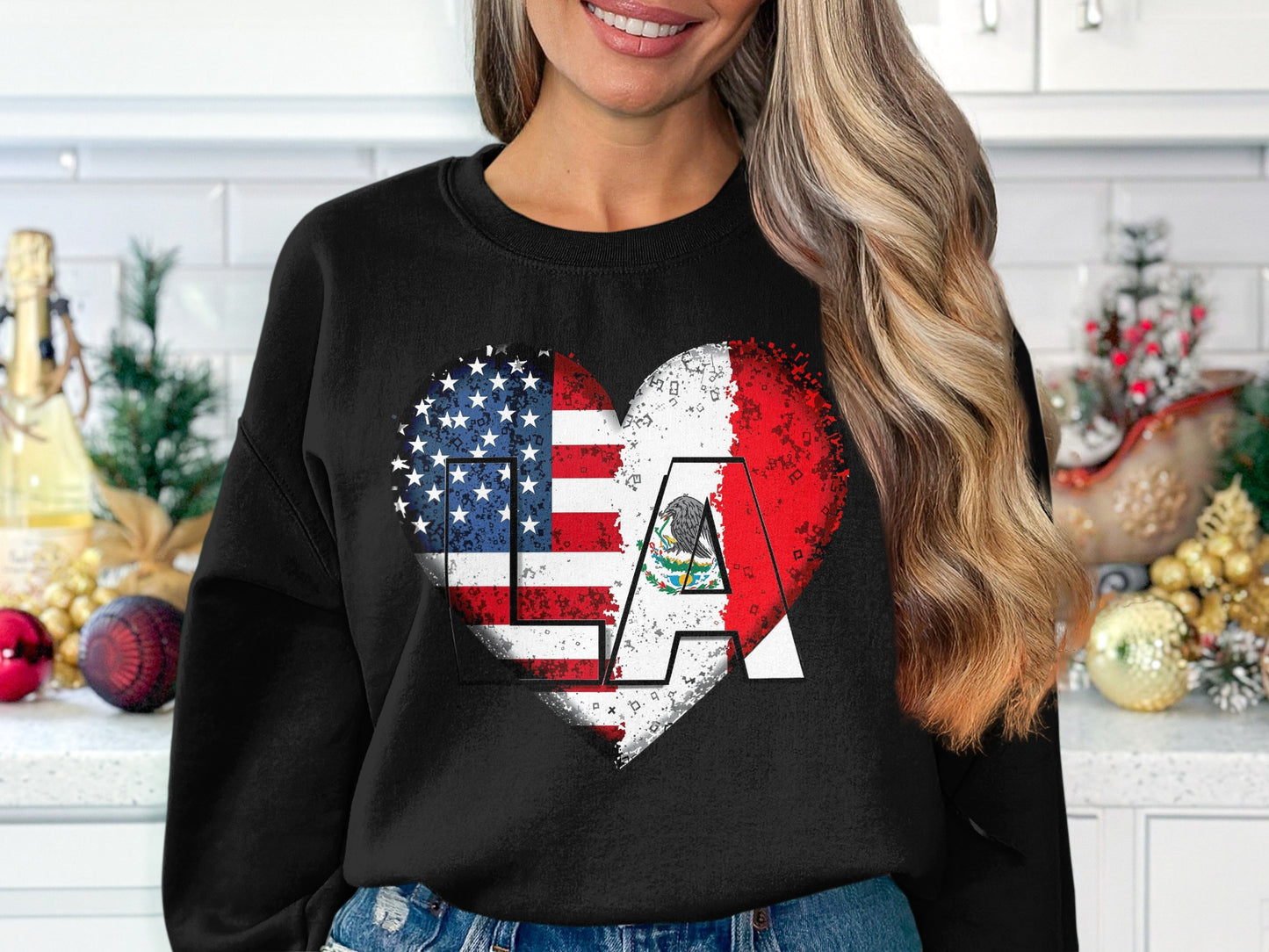 American Flag Heart LA Graphic Long Sleeve product type