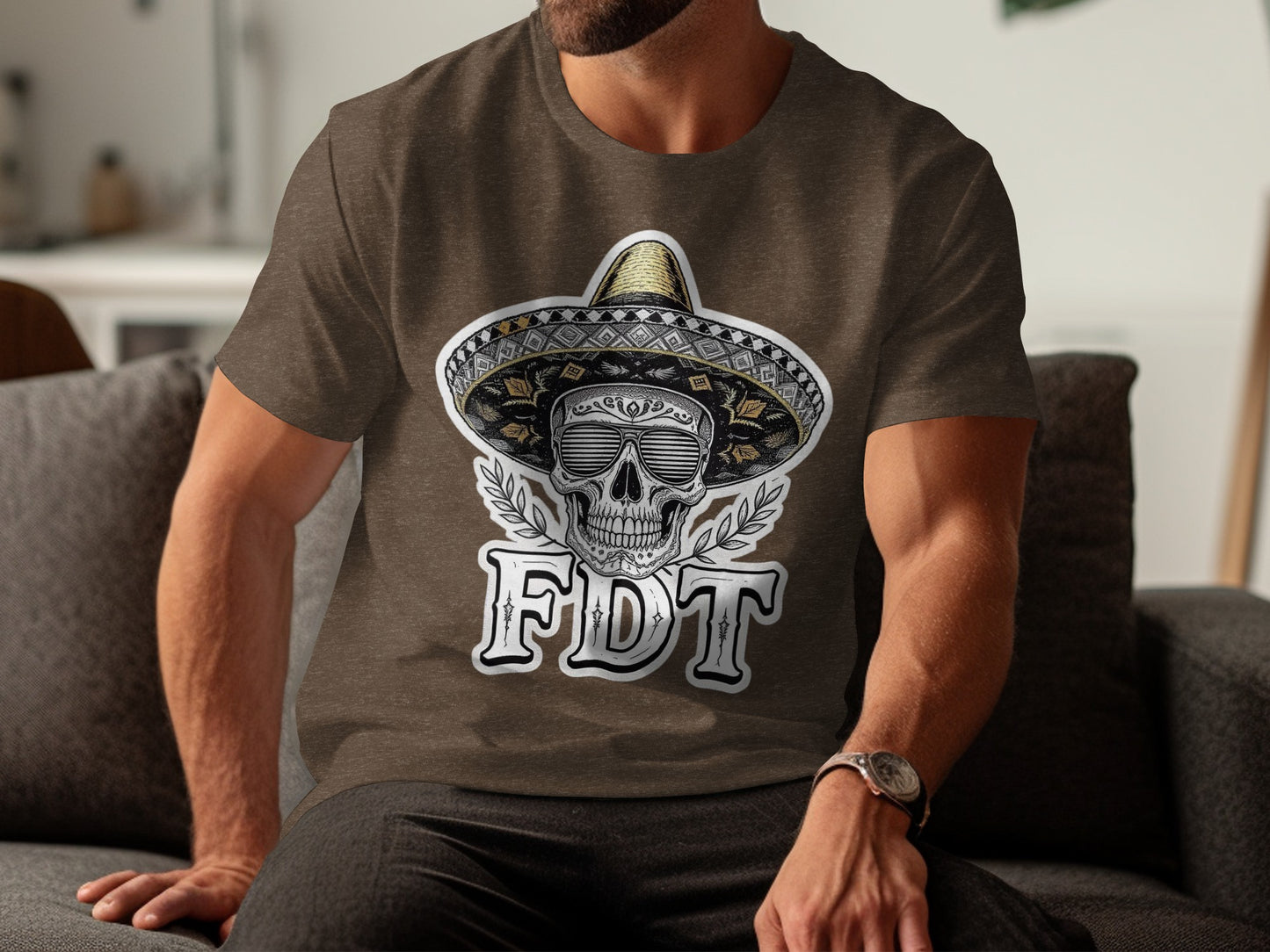 Skull with Sombrero FDT Graphic Tee shirt product