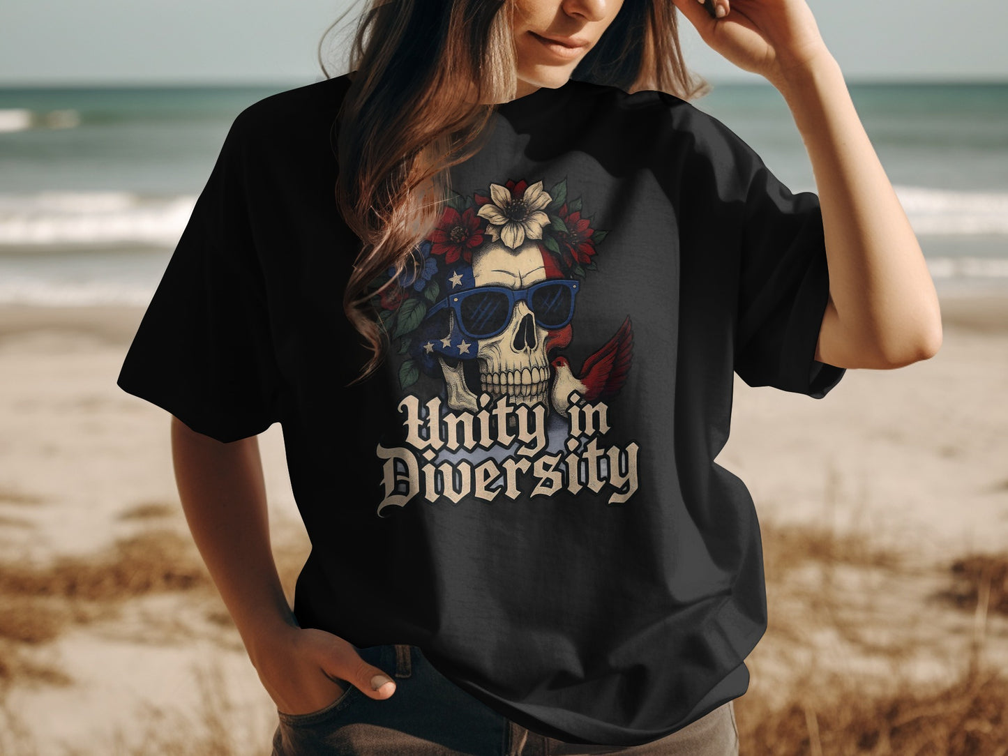 Unity in Diversity Skull Themed Graphic T-shirt product