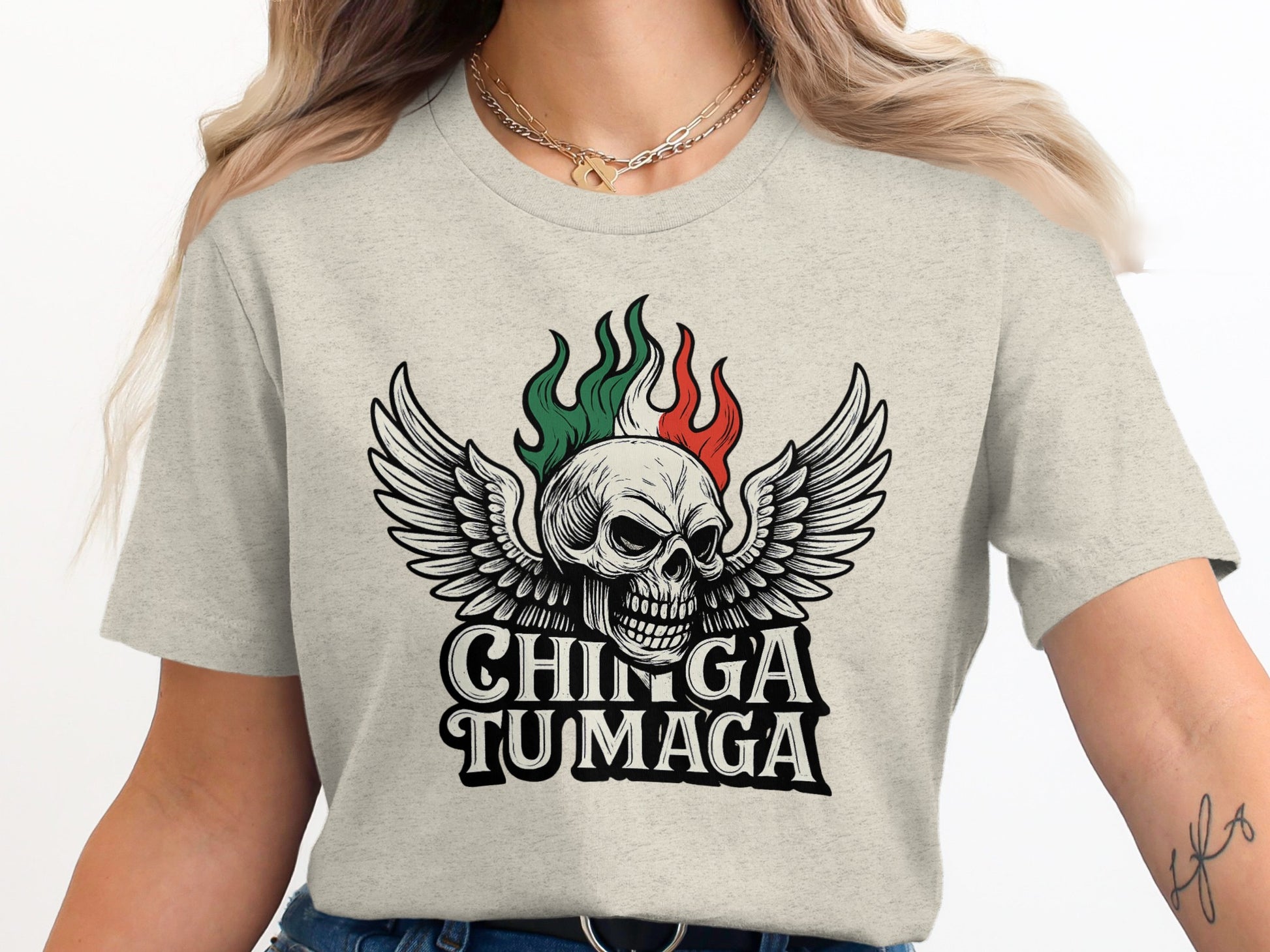Chinga Tumaga Winged Skull Graphic Tee product type