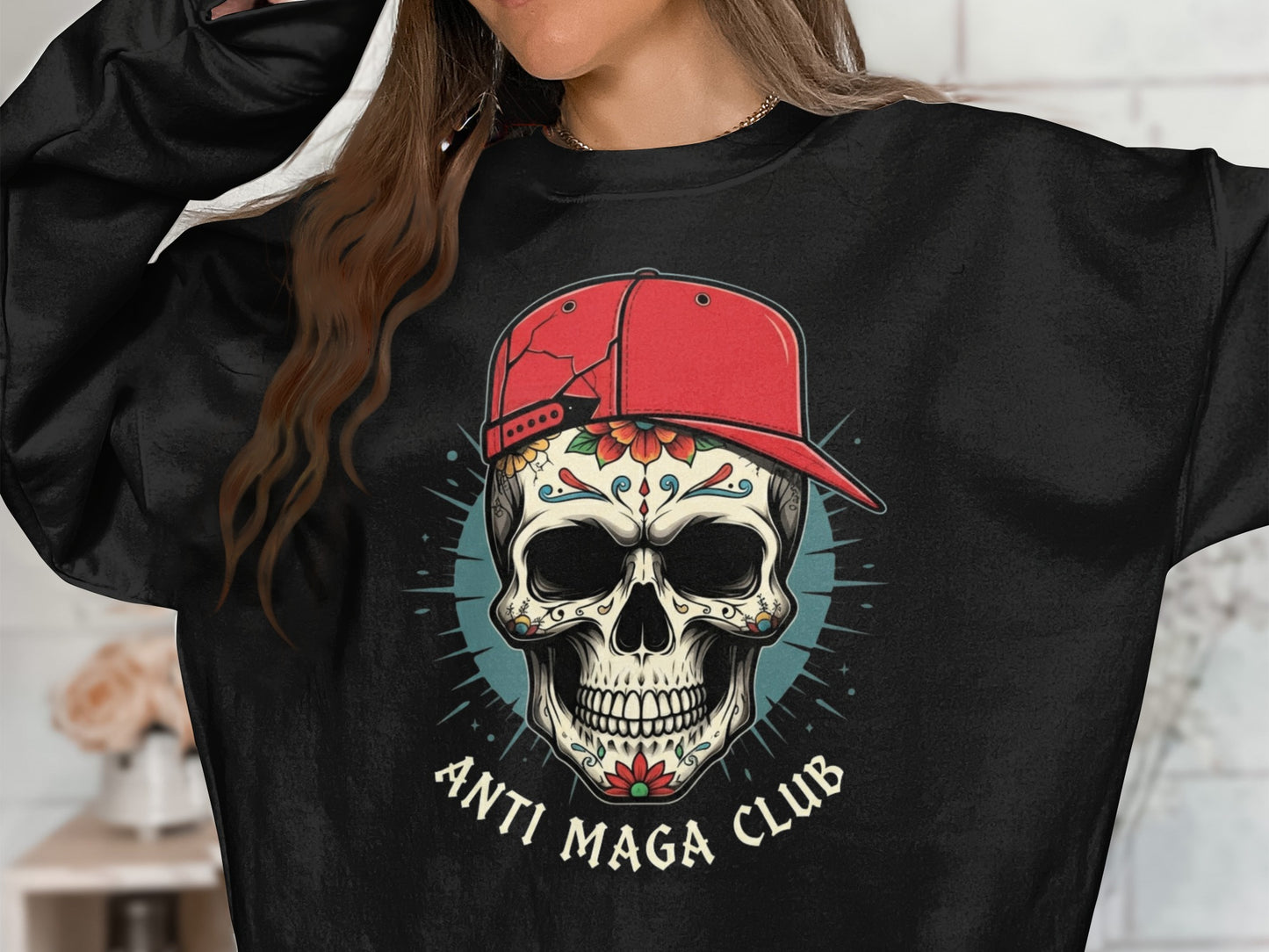 Distinctive Skull Design Anti MAGA Club Apparel product type