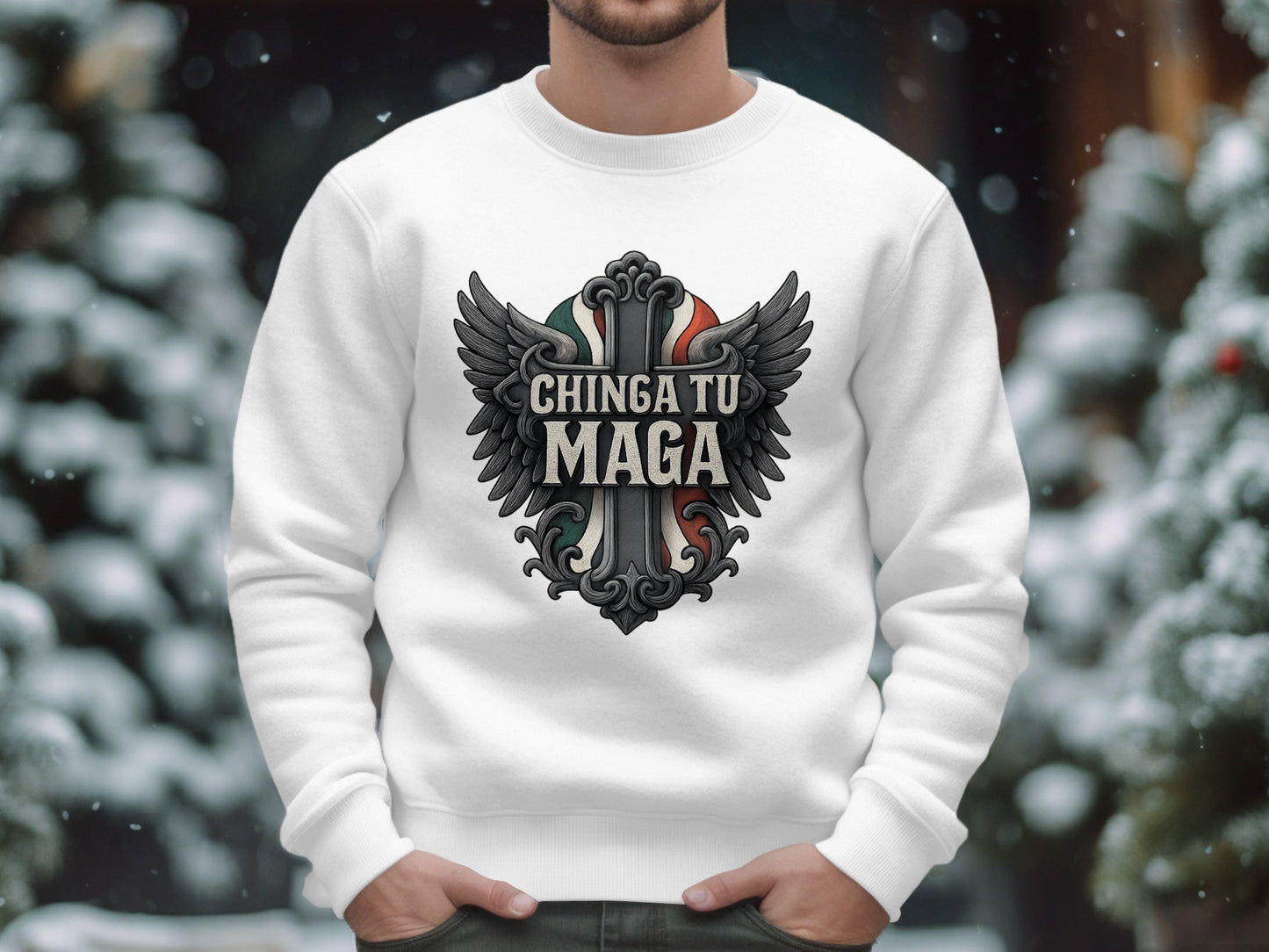 Chinga Tu Maga Graphic Men's Long Sleeve Sweatshirt product