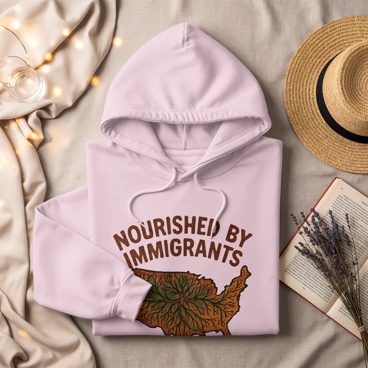 Nourished By Immigrants Map Design Hoodie product