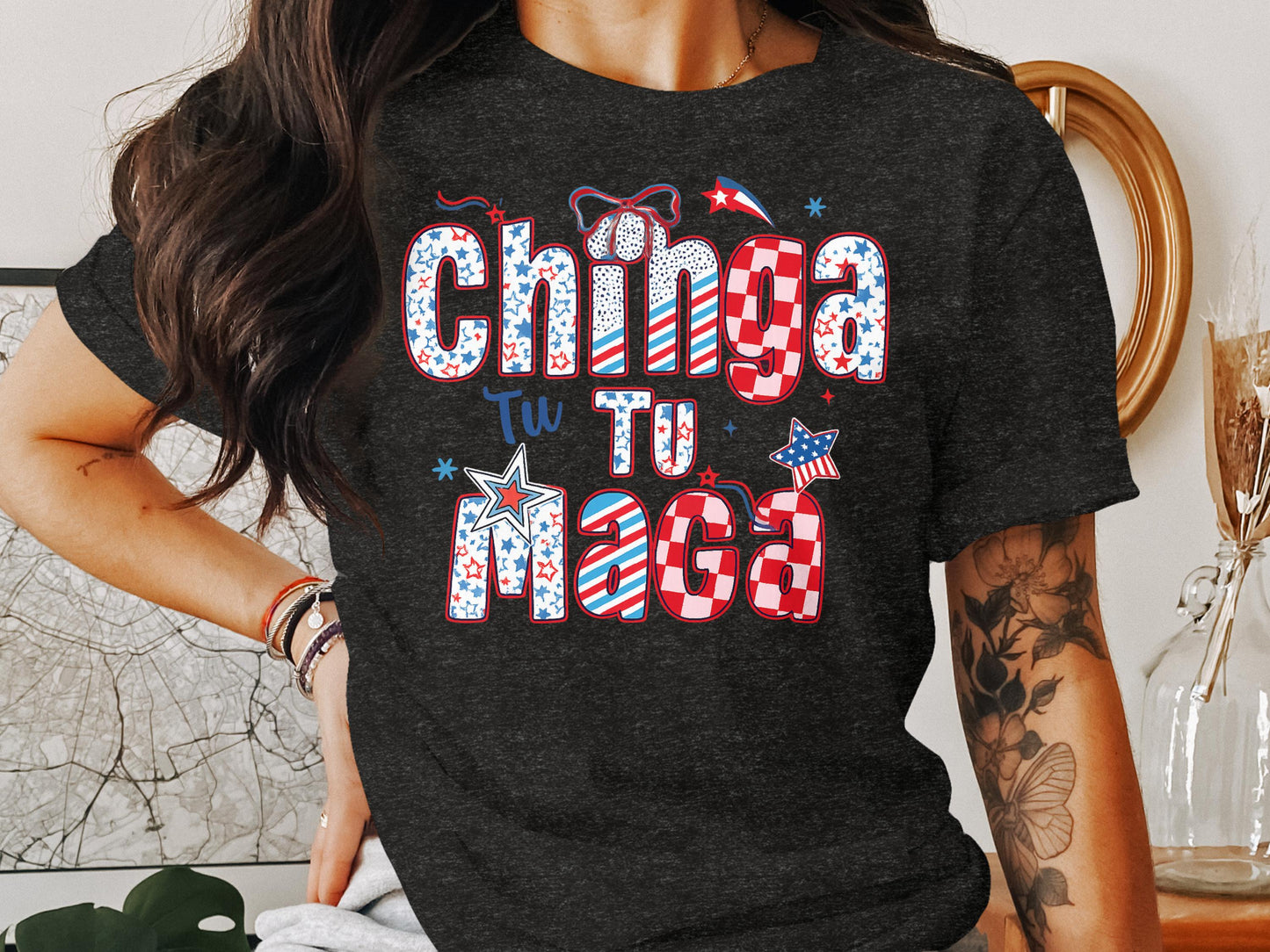 Patriotic Graphic Chinga Tu Maga T-Shirt product