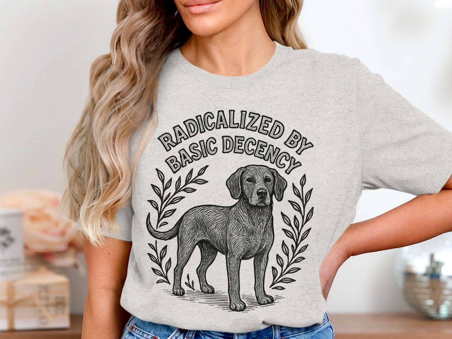 Radicalized by Basic Decency Dog Graphic Tee product