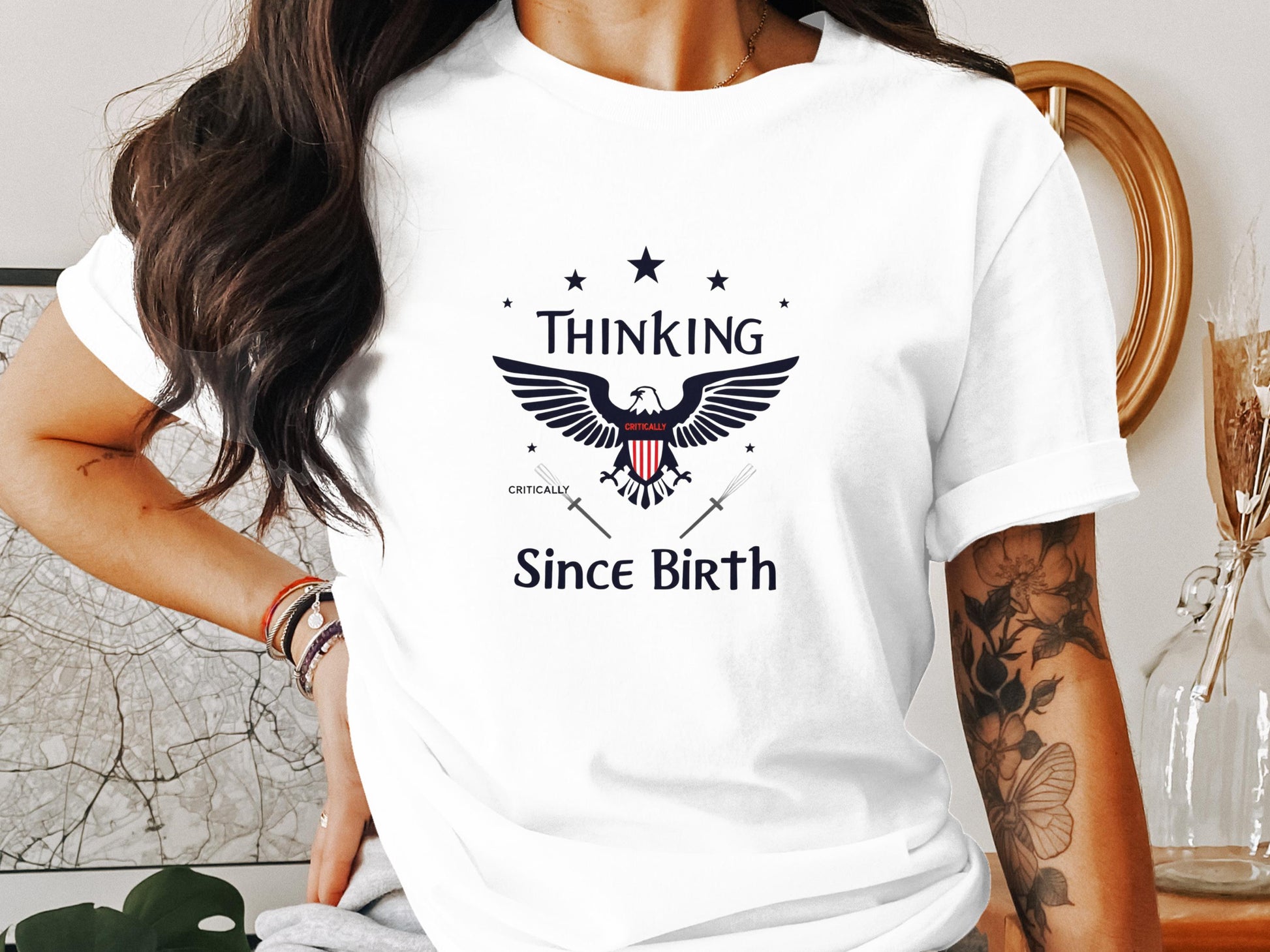 Thinking Since Birth Eagle Graphic T-Shirt product