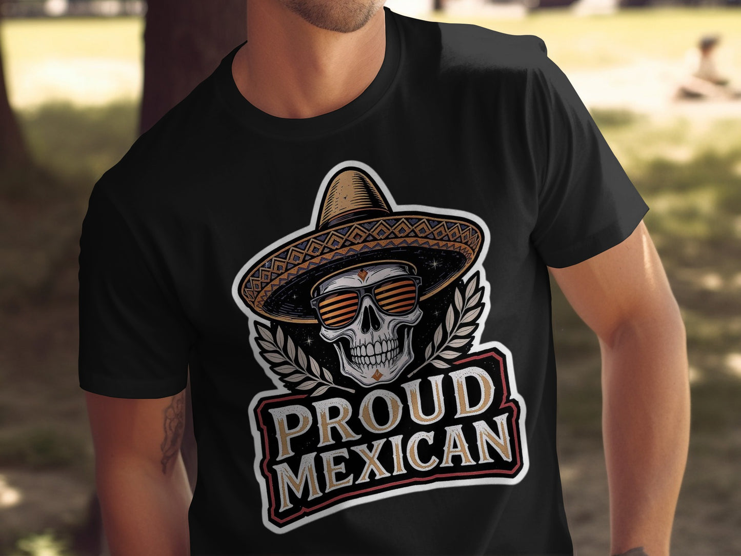 Proud Mexican Skull Design T-Shirt Product