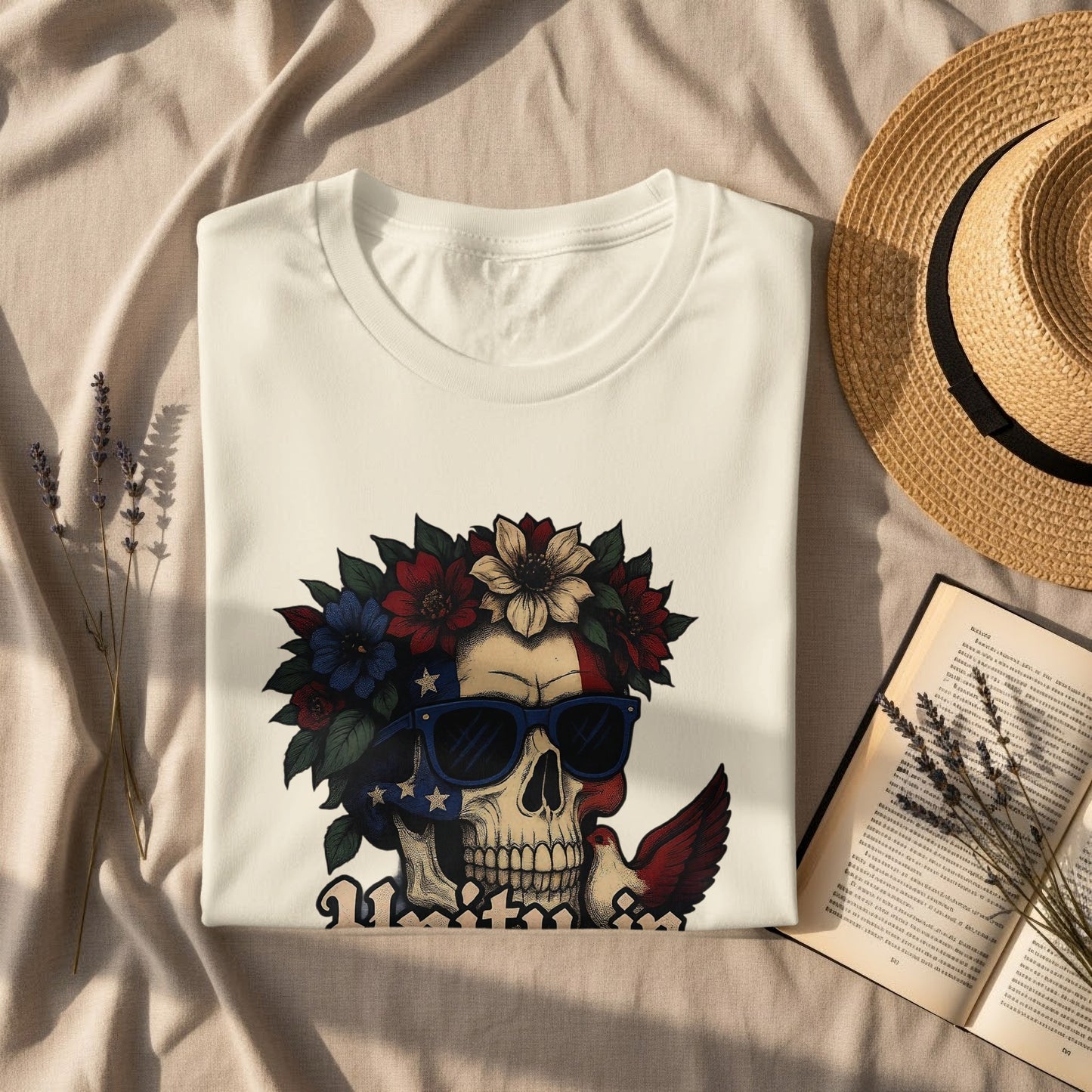 USA Skull Sunglasses Graphic Tee product type