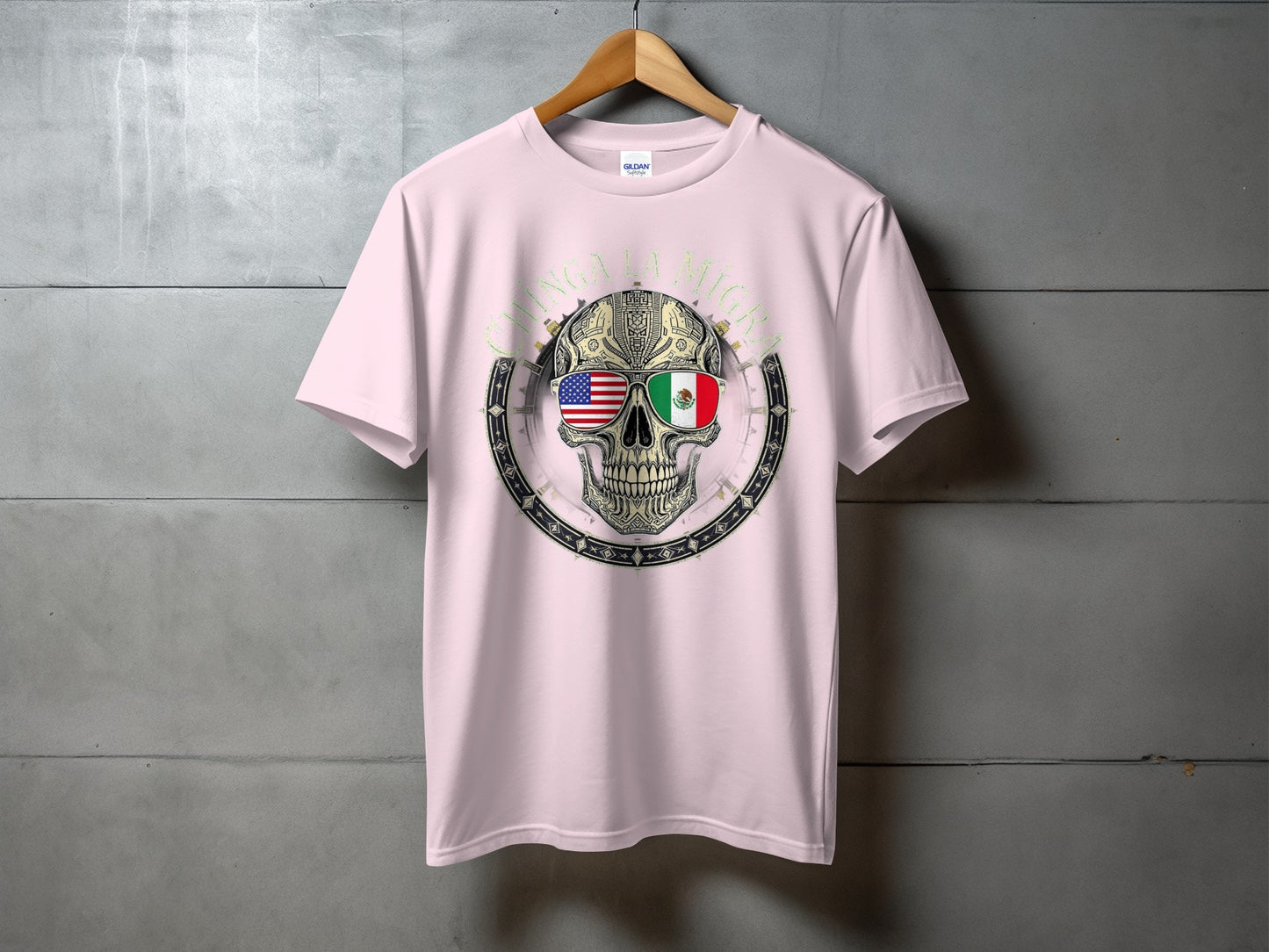Unique Skull With Flags Design Graphic T-Shirt product type