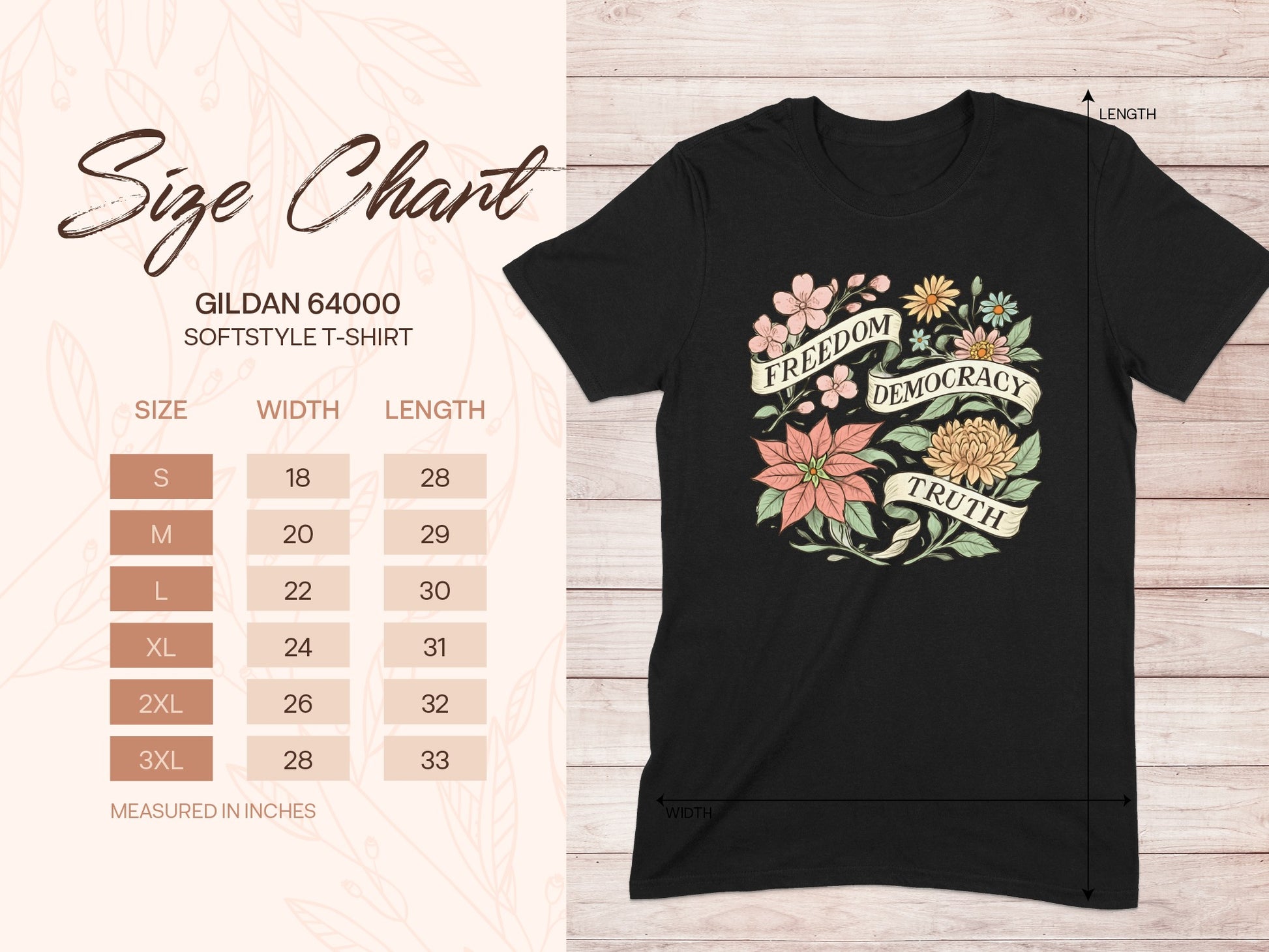 Freedom Democracy Truth Floral Softstyle T-Shirt product