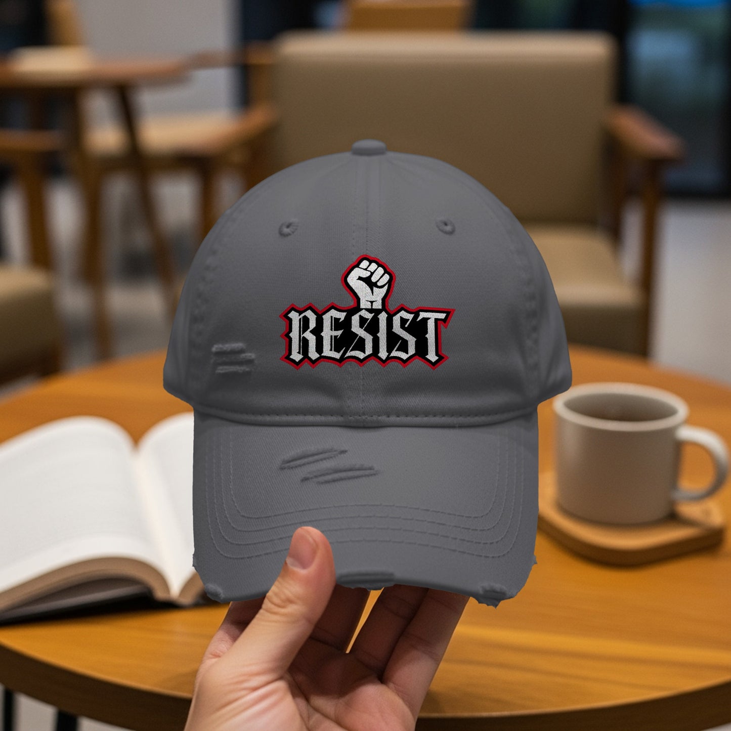 Stylish Grey Resist Message Casual Hat product