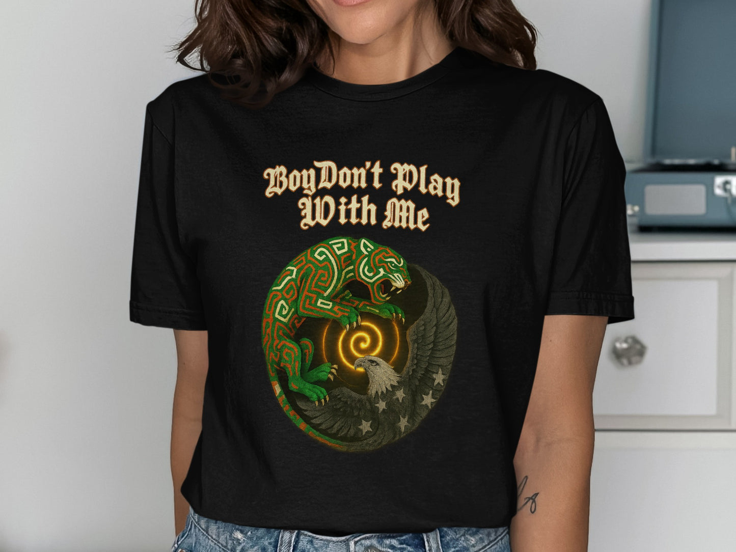 BoyDont Play With Me Black Graphic T-Shirt product type