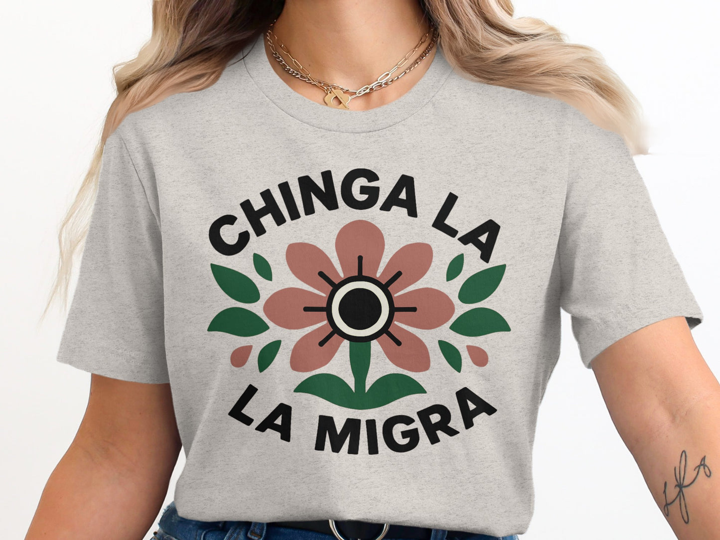 Chinga La La Migra Flower Graphic Tee Shirt product type