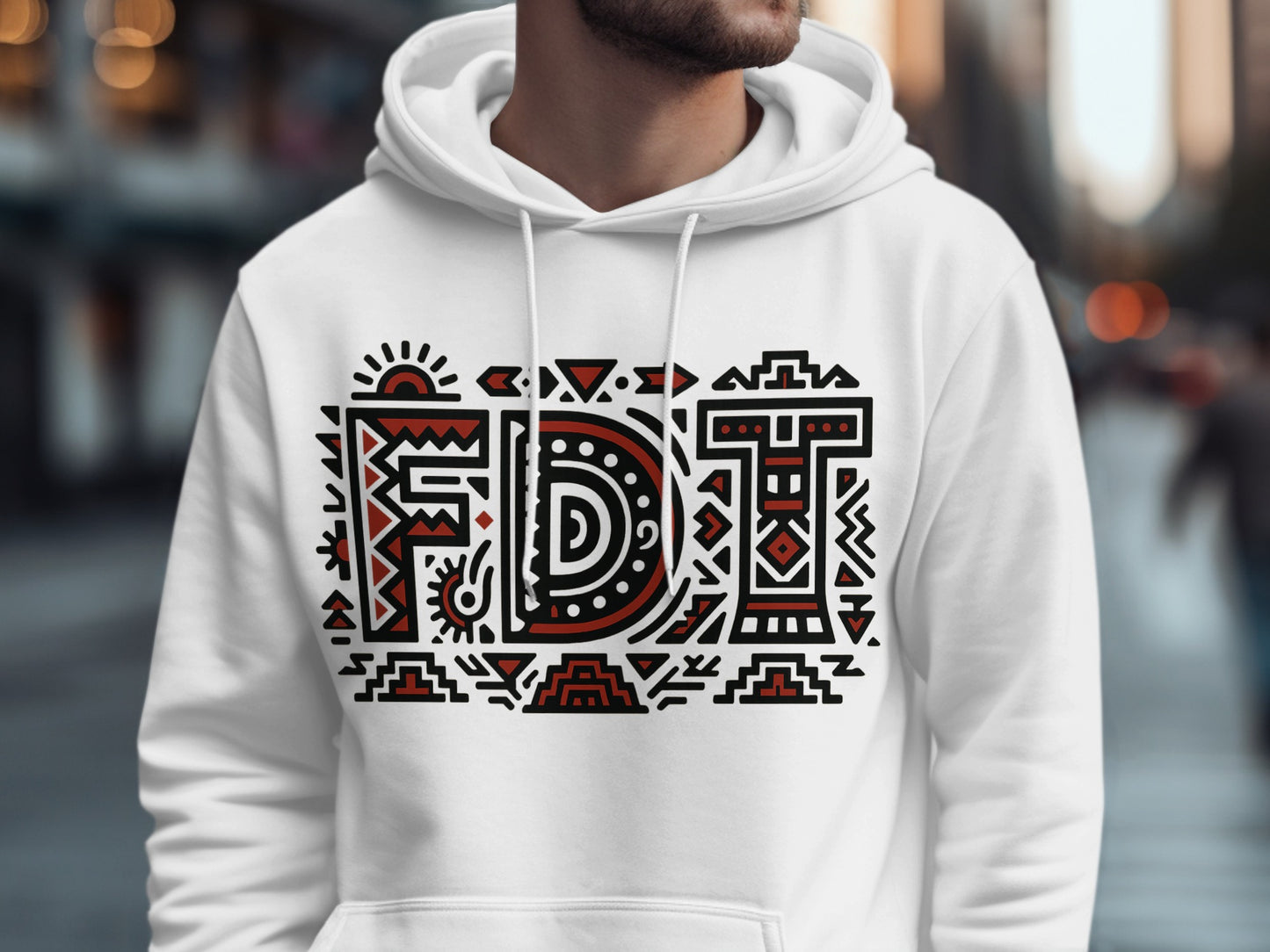 Stylish White FDT Hoodie with Graphic Design product