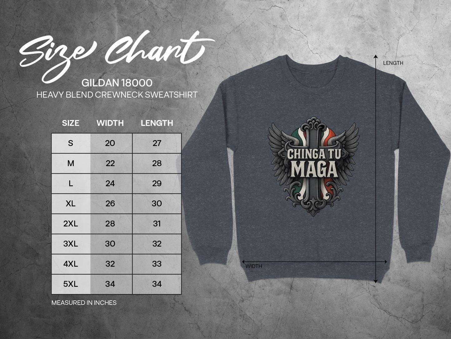 Chinga Tu Maga Printed Heavy Blend Crewneck Sweatshirt product