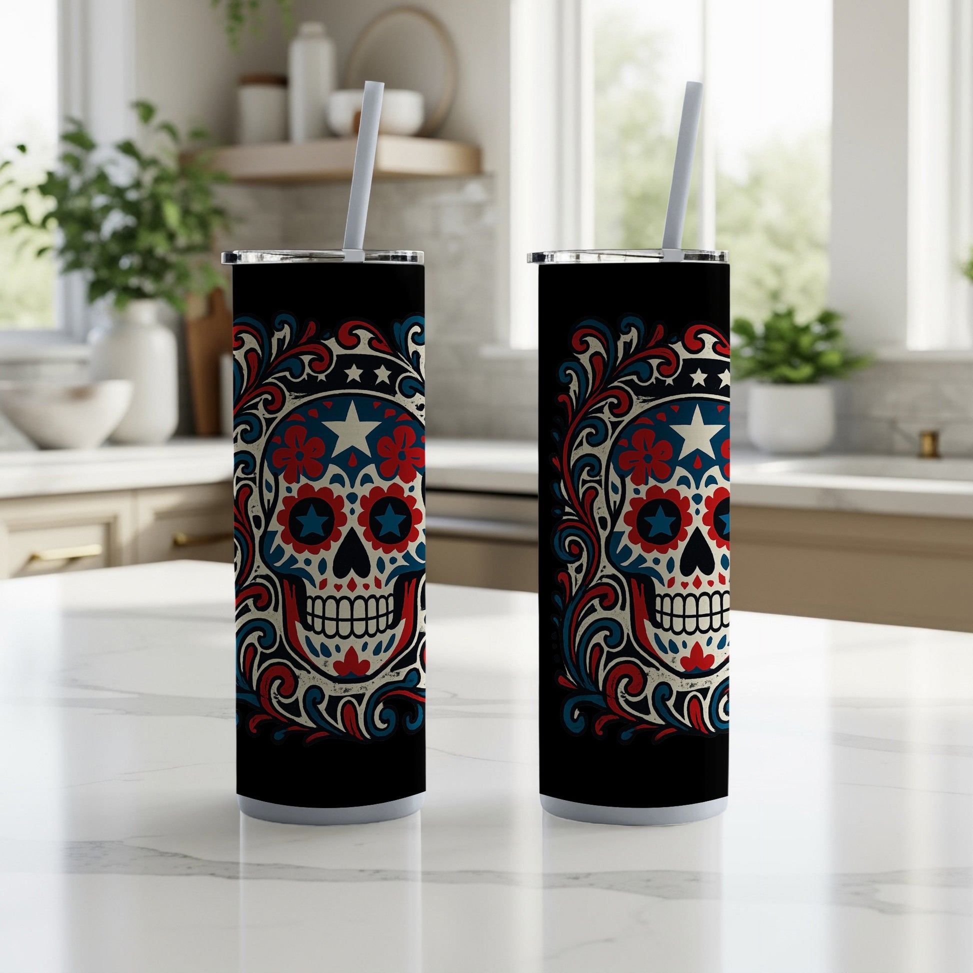 Colorful Day of the Dead Sugar Skull Tumbler product type