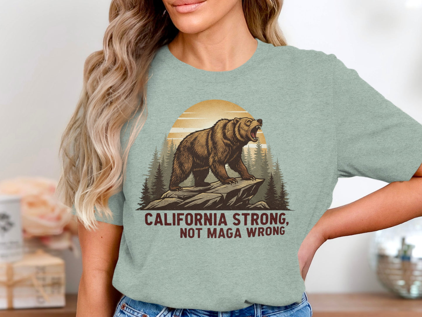 California Strong Not Maga Wrong Graphic T Shirt product type