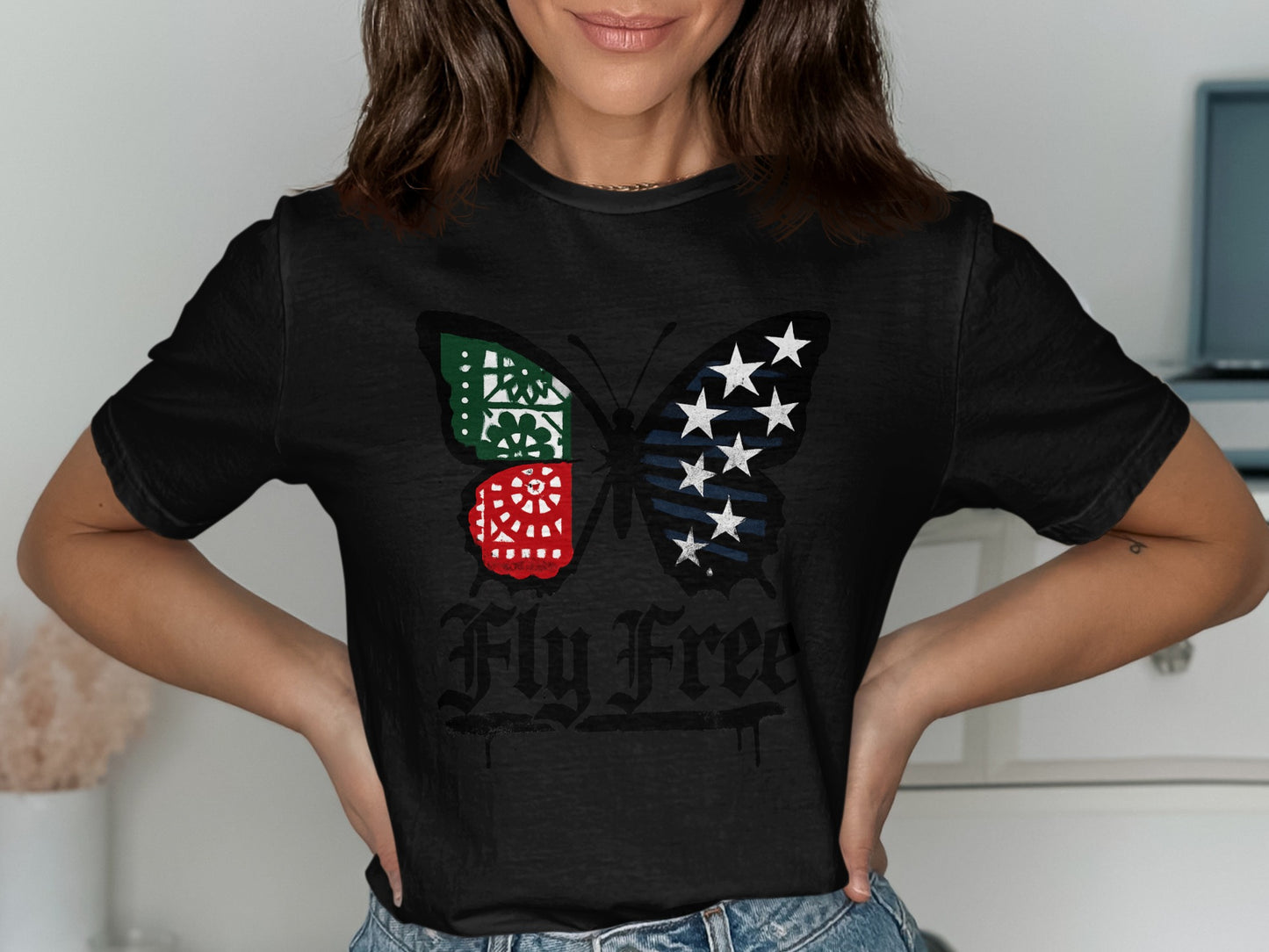 Fly Free Butterfly Design Tee shirt product