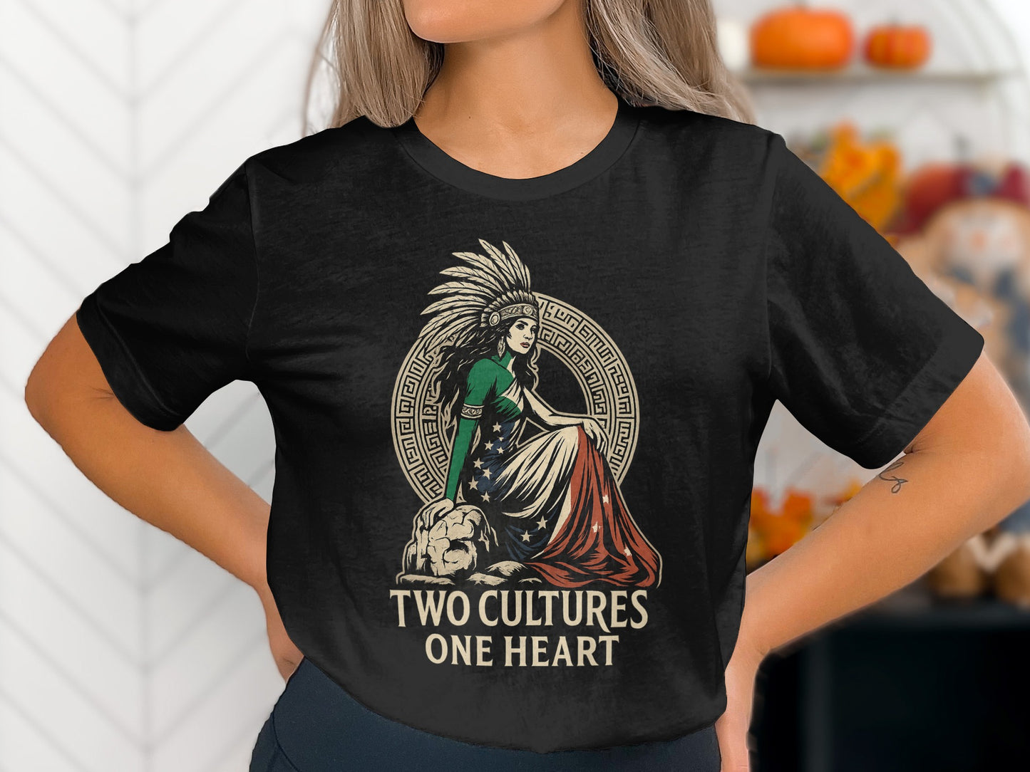 Two Cultures One Heart Graphic T-Shirt product