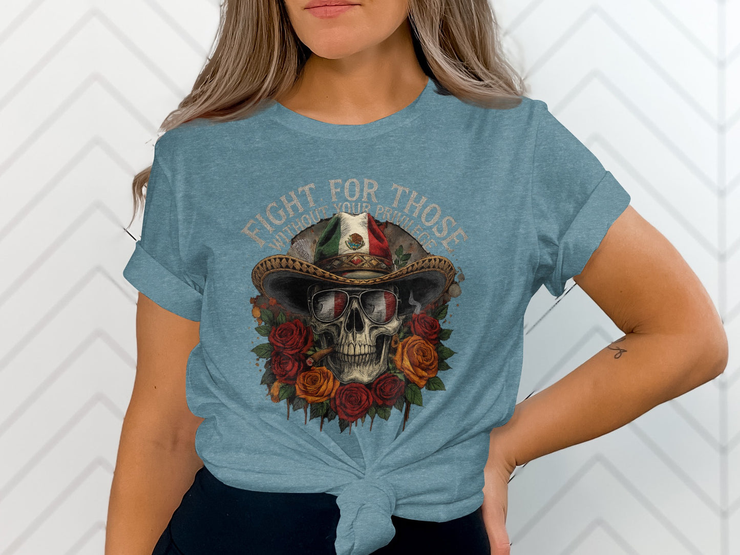 Fight for Those Patriotic Skulls Graphic Tee product