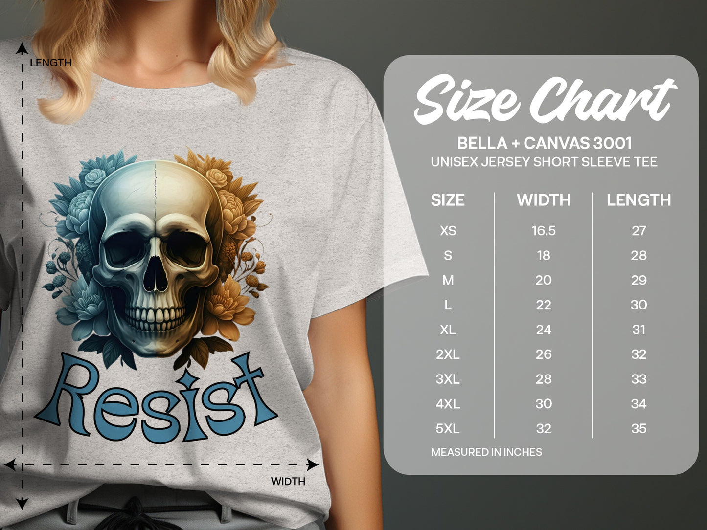 Skull Floral Resist Graphic Printed T-Shirt product type