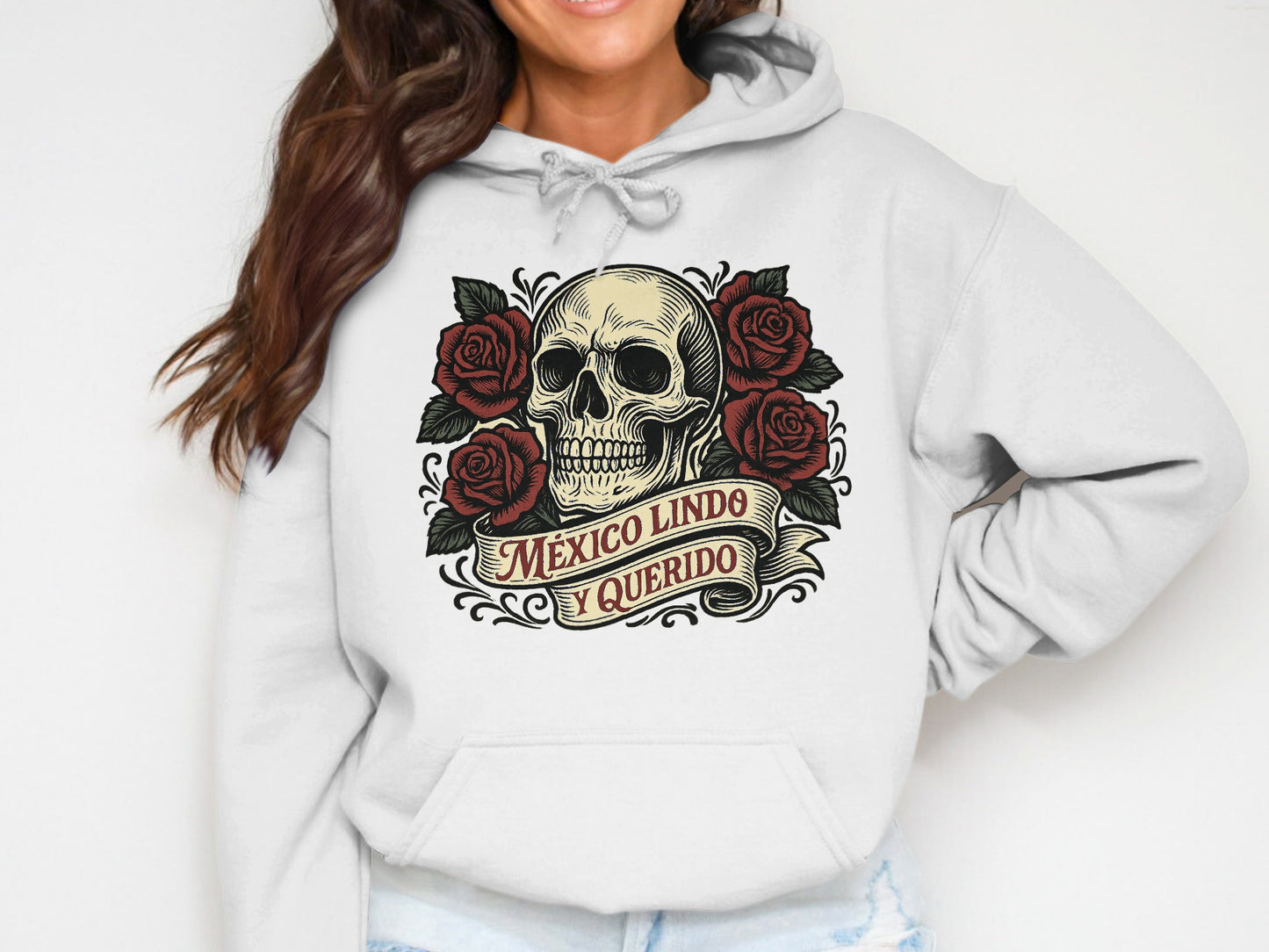 México Lindo y Querido Skull Roses Hoodie product type